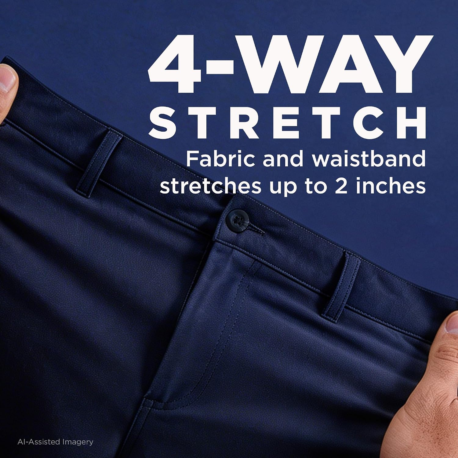 Haggar Mens Sport Travel Performance Athletic Fit Flat Front Stretch Casual Pant