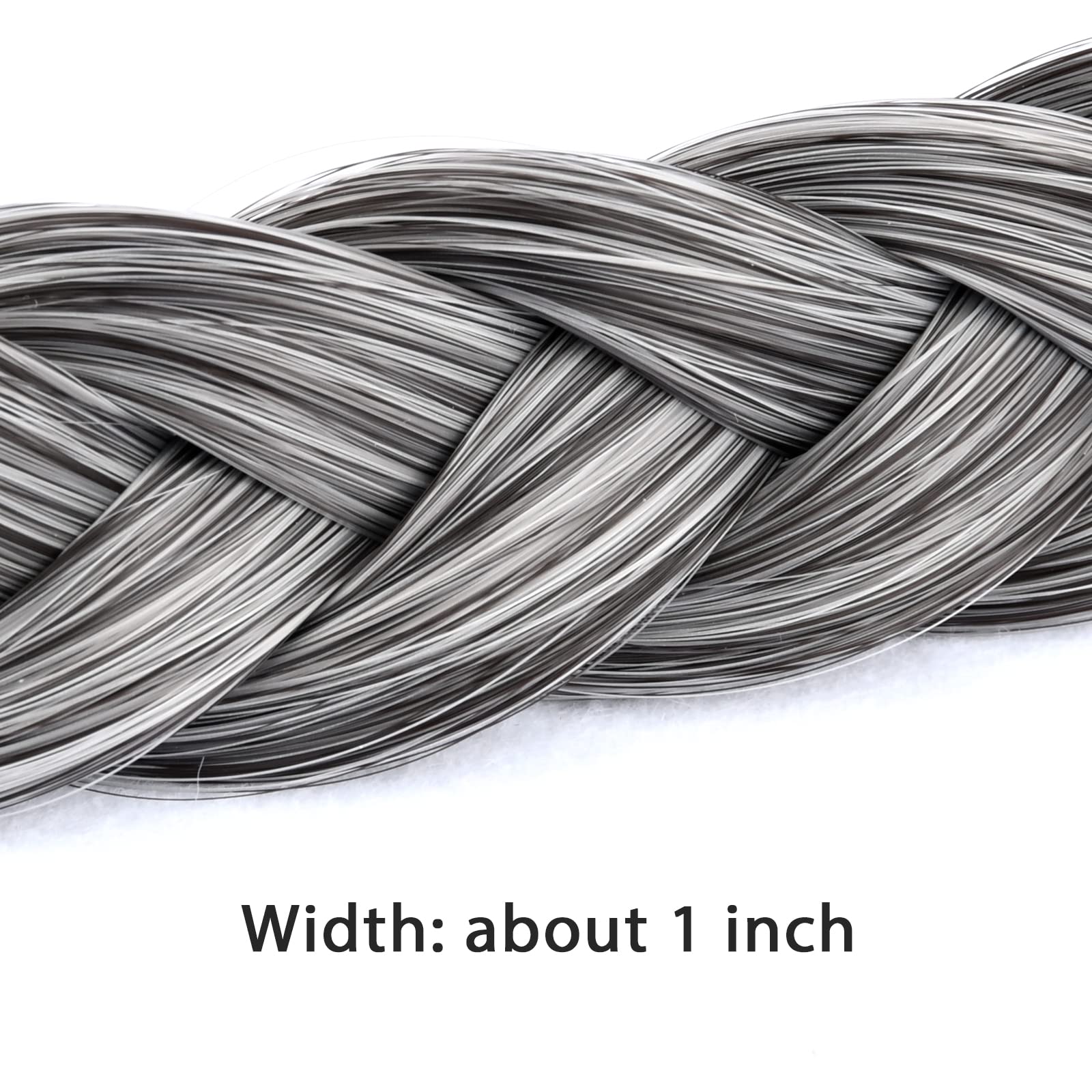 Gledola 2 Strands Fishtail Plaited Braids Headband Braided Synthetic Hair Elastic Stretch, Hair Accessory for Bride Women - Image 2