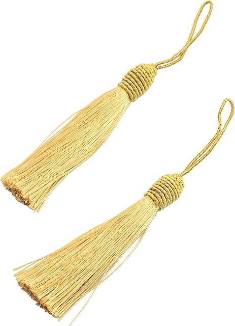 20pcs 15.5cm/6 Inches Silky Floss Bookmark Tassels with 2-Inch Cord Loop and Small Chinese Knot for Jewelry Making, Souvenir, Bookmarks, DIY Craft Accessory (Champange)