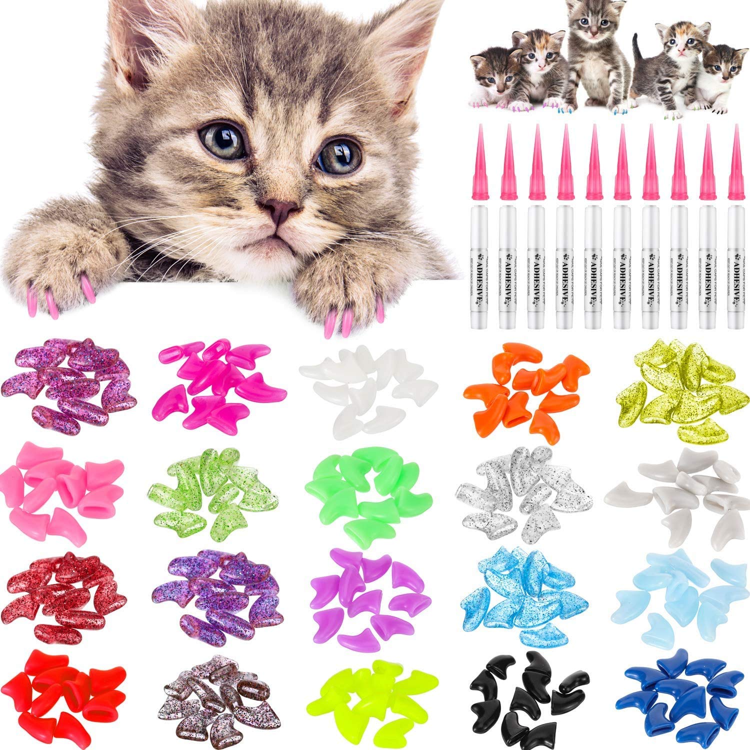 Pets Empire Soft Nail Caps for Cat Claws 20 pcs + Adhesive (Color May Vary) (Large : (6-8KG)) (B08292RVYZ) Amazon Price History, Amazon Price Tracker