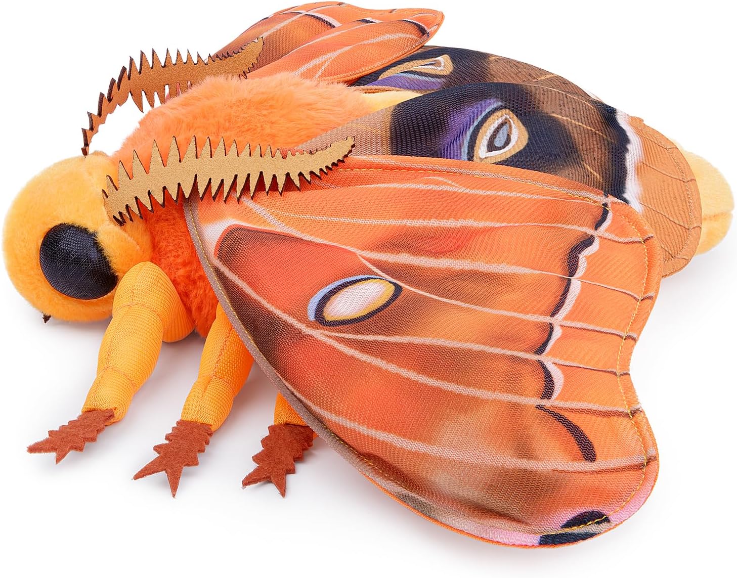 Polyphemus Moth Plush Toy, Lifelike 11in Realistic Soft Big Moth Plushie Model Toy, Unique Plush Gift Collection for Kids