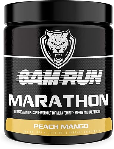 6AM RUN Marathon Run - Polvo de preentrenamiento para correr y polvo esencial de energía aminoácica antes del entrenamiento sin nerviosismo polvo