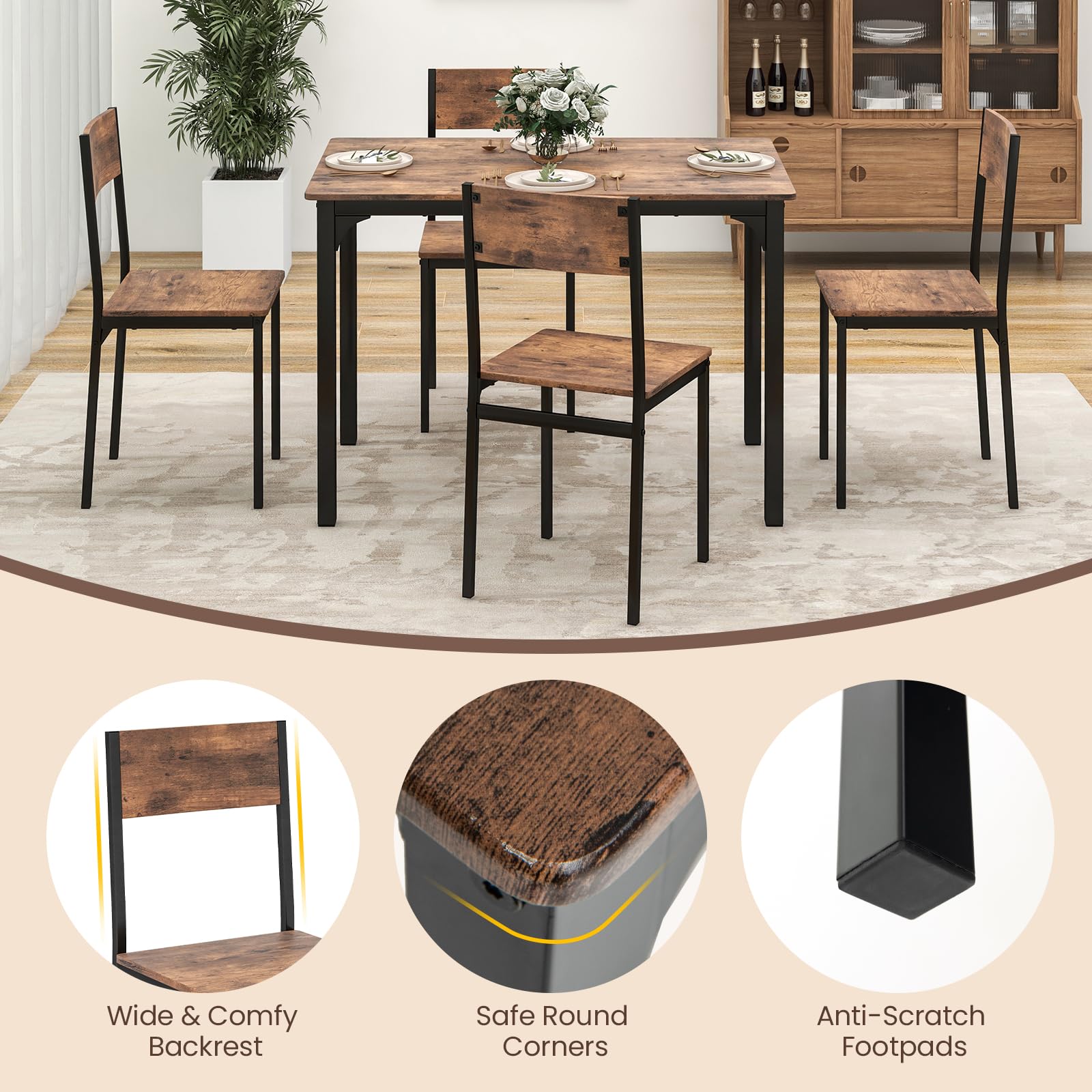 Amazon.com - MAT EXPERT Dining Table Set for 4, Rectangular