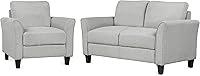 Vista 6 de Evedy Moderno juego de 2 piezas con reposabrazos sofá biplaza individual para sala de estar adecuado para dormitorio sala de estar gris claro
