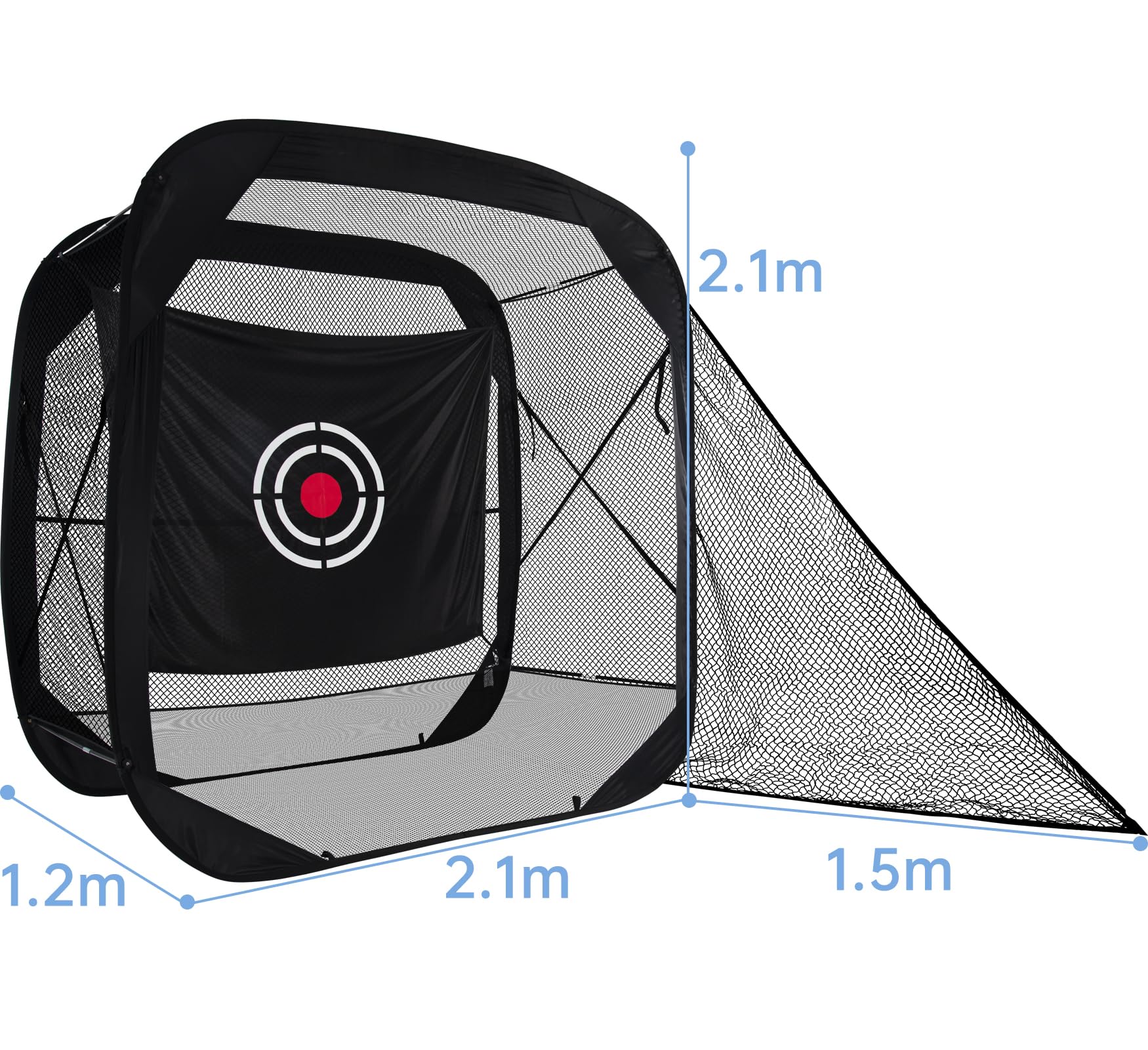 Kapler Red de Golf,2.1x2.1x1.2 m Red Golf, Red de práctica de Golf Pop-up, Negro, Red de Golf portátil