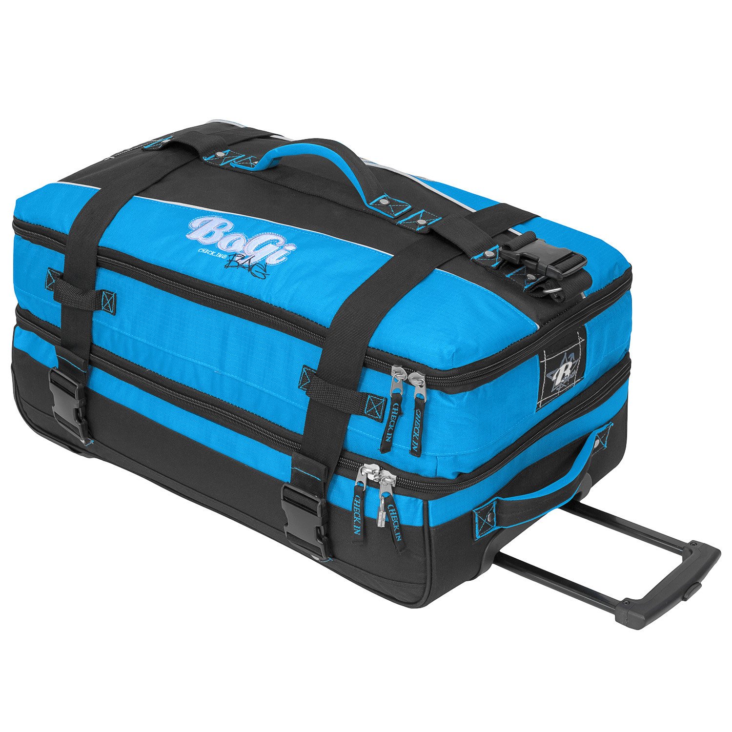 Torba podróżna walizka na kółkach, 72 cm, 85 l, niebieski/czarny