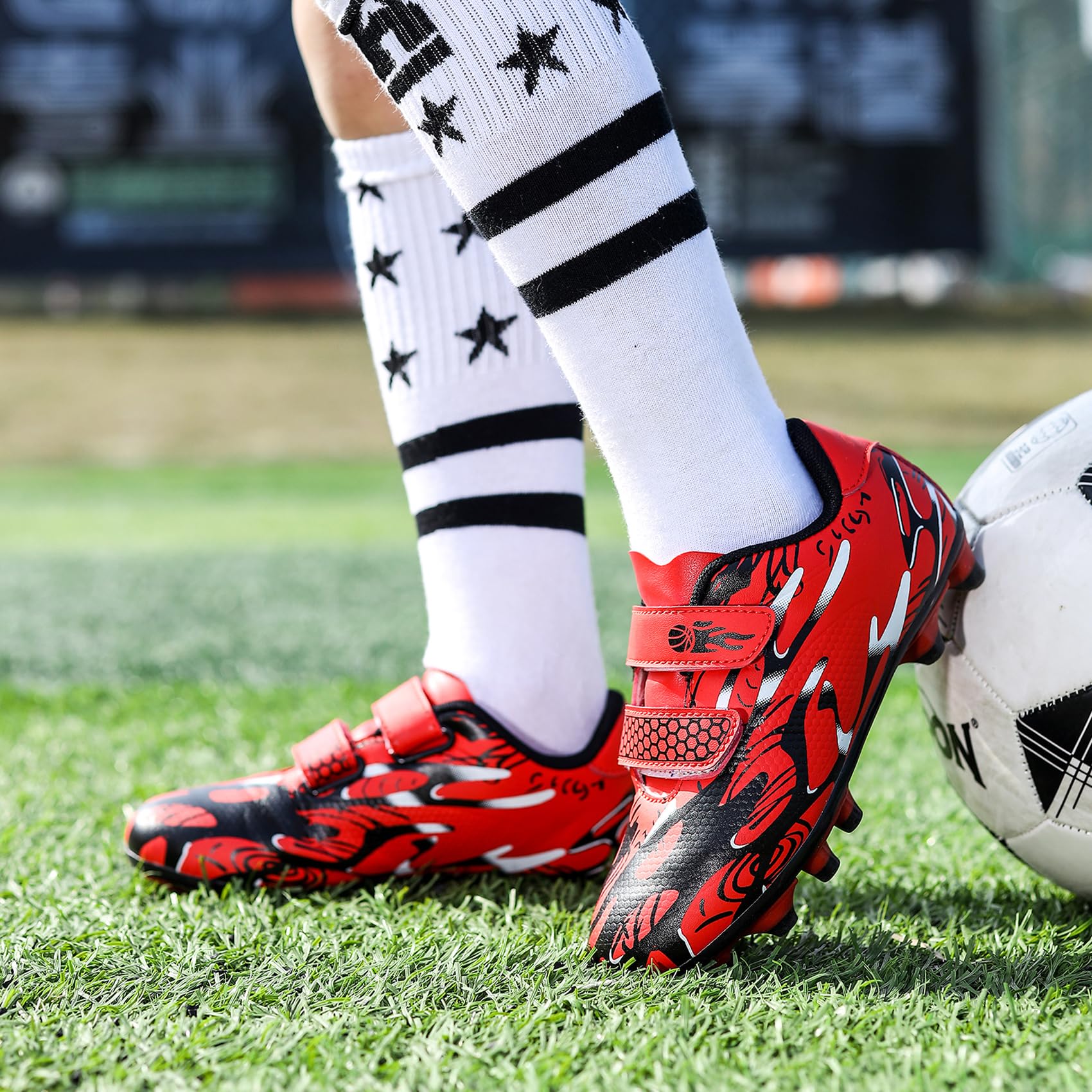 Scarpe da Calcio Ragazzi Professionale All'aperto Sportivo Scarpe da Allenamento Bambini Teenager Scarpe Calcetto Spike Tacchetti