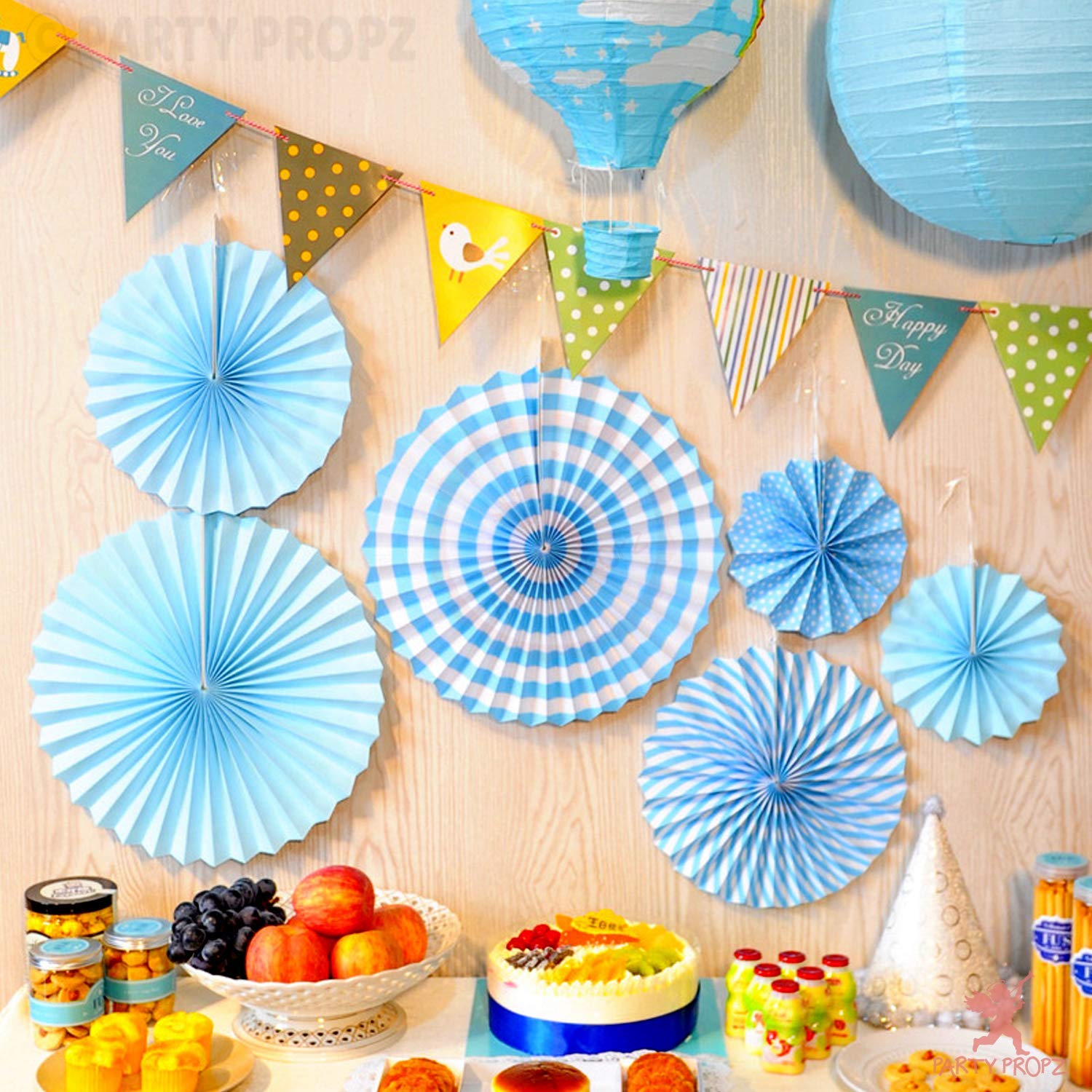 Crelzos Crelzos Hanging Paper Fans Decoration Set Birthday Party St Patricks Day Round Events Accessories (Blue) - Set of 6 (B08T7KQJG8) Amazon Price History, Amazon Price Tracker