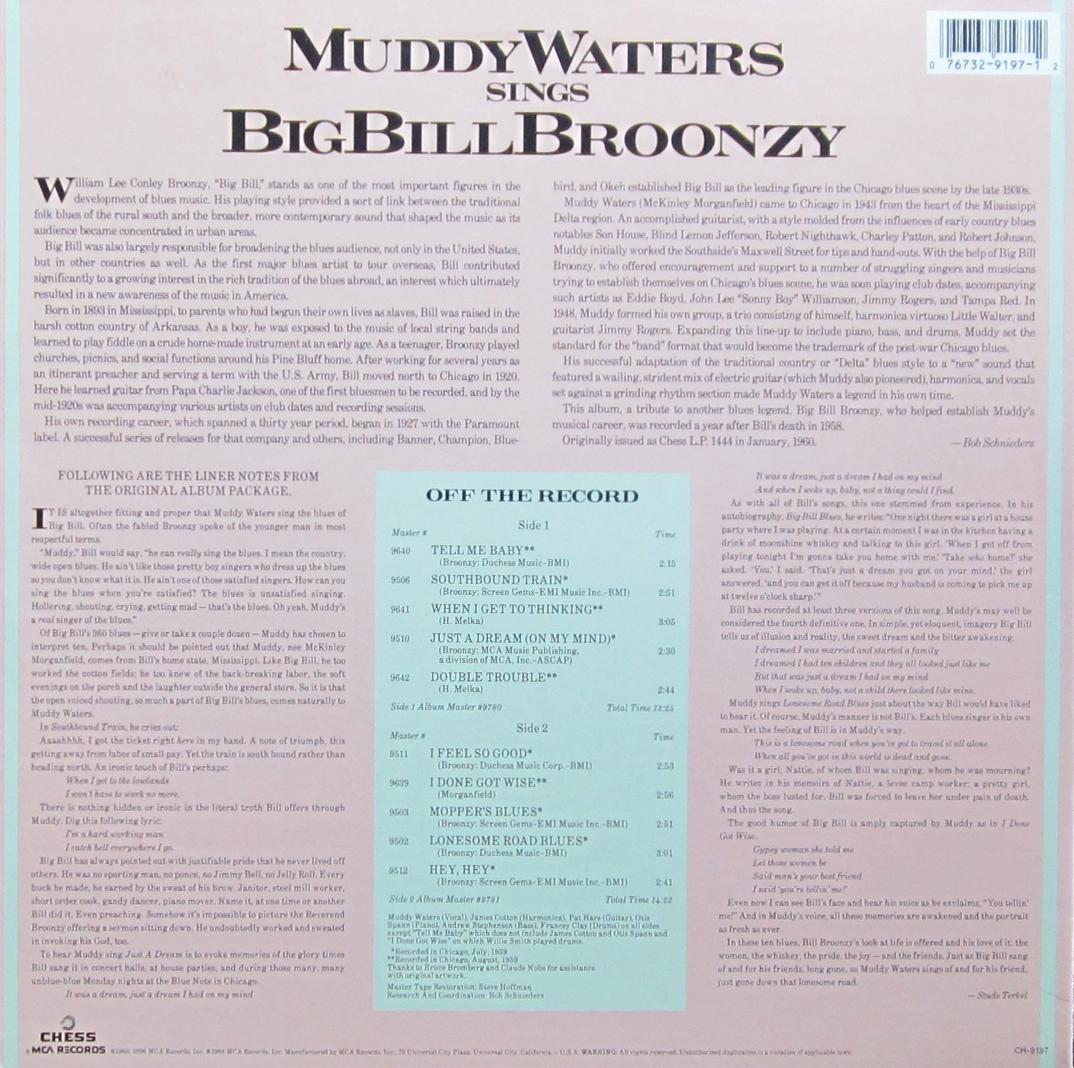 Muddy Waters Sings Big Bill Broonzy [Analog]