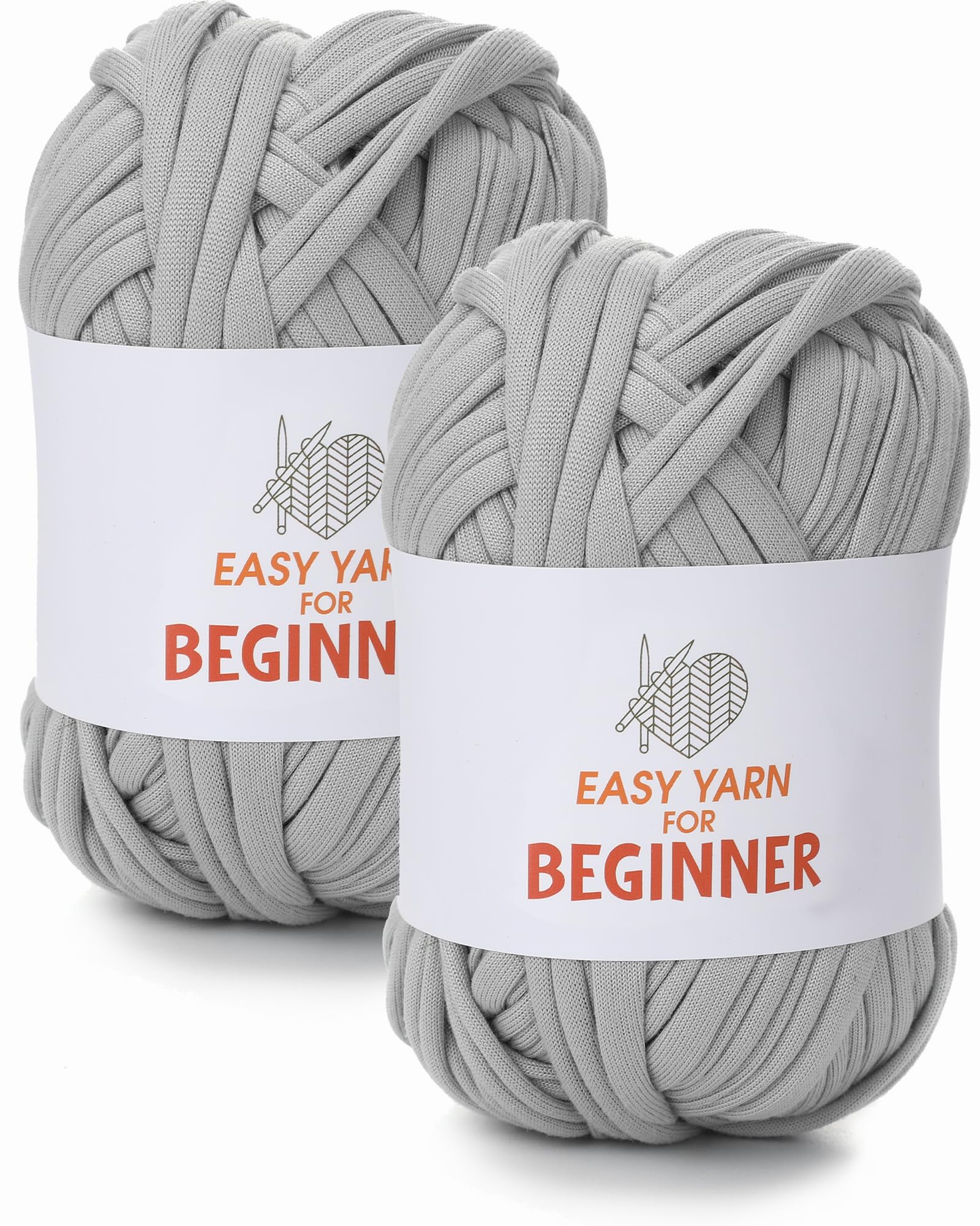 T-Shirt Yarn for Croheting Knitting - 2 PC Chunky Thick Yarn for Bags Blanket Cushions Slippers Storage Baskets Projects, Fabric Yarn 100g×2 (3.5oz×2), DIY Handmade Knitting Gift