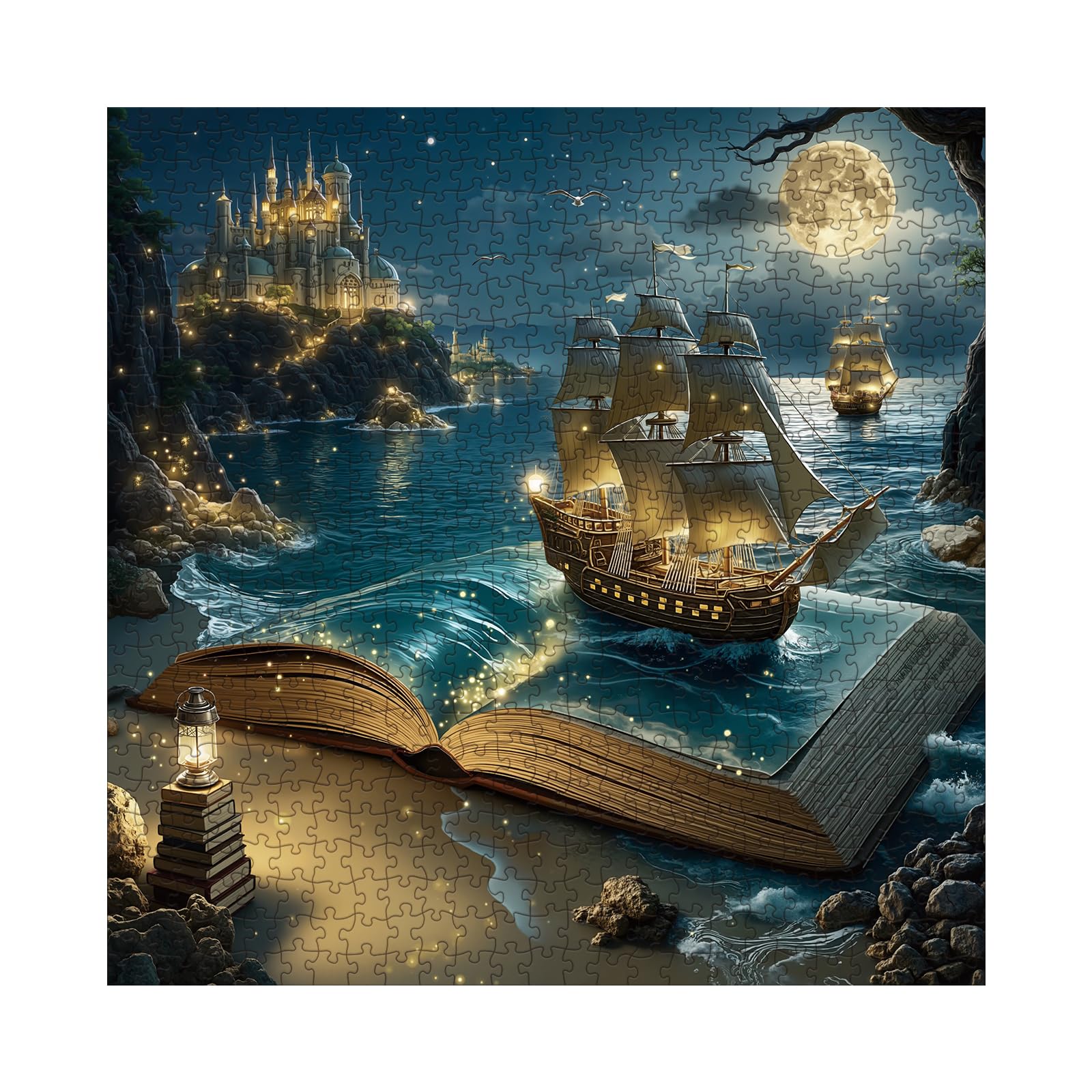 Fantasy Sailboat Book Ocean Puzzles for Adults 1000 Pieces