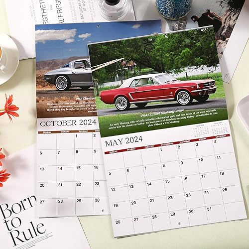 Miniatura 5 de Calendario de pared 2024  Calendario de coche clásico 2024, enero 2024  diciembre 2024, 8.5 x 11 pulgadas (cerrado), calendario de pared de 12 meses