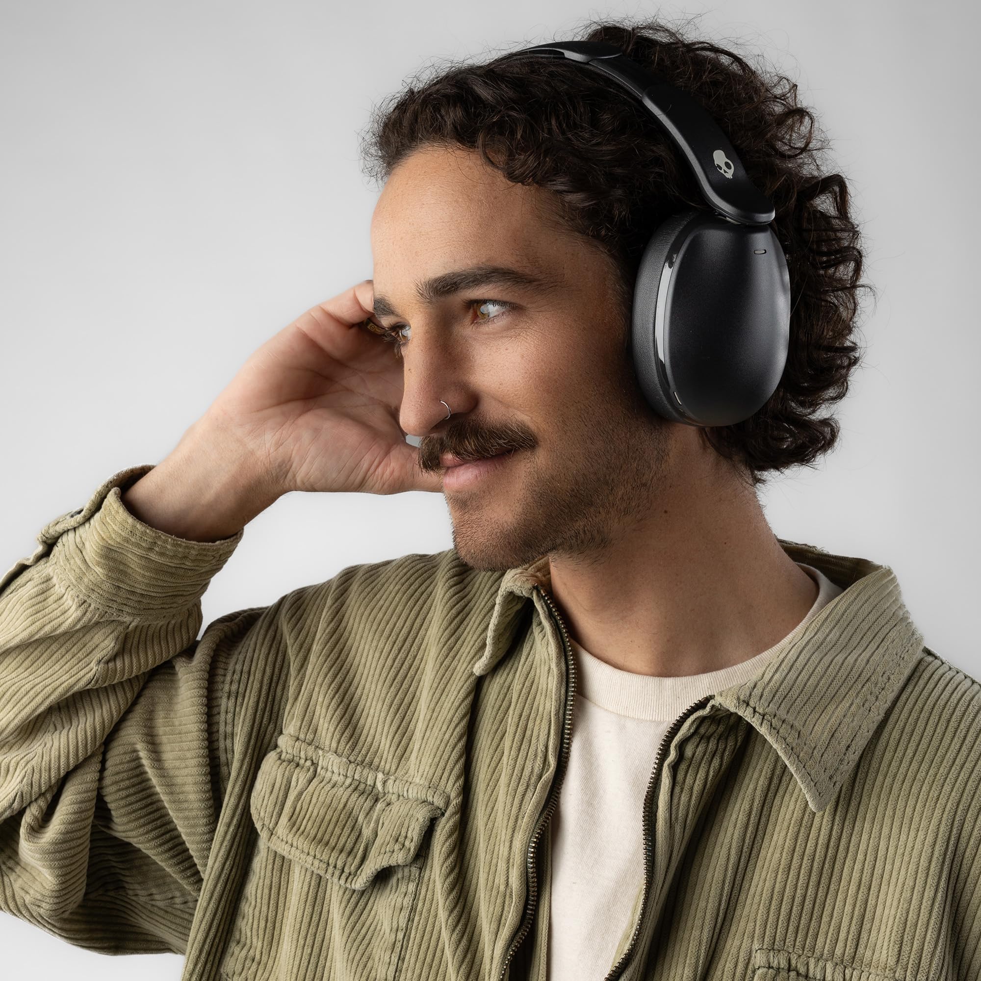 Skullcandy Hesh 360 Wireless Over-Ear Bluetooth Headphones, Up to 100 Hours Battery, Noise Isolating Fit, Flat-Folding Collapsible Design, Microphone iPhone Android - True Black