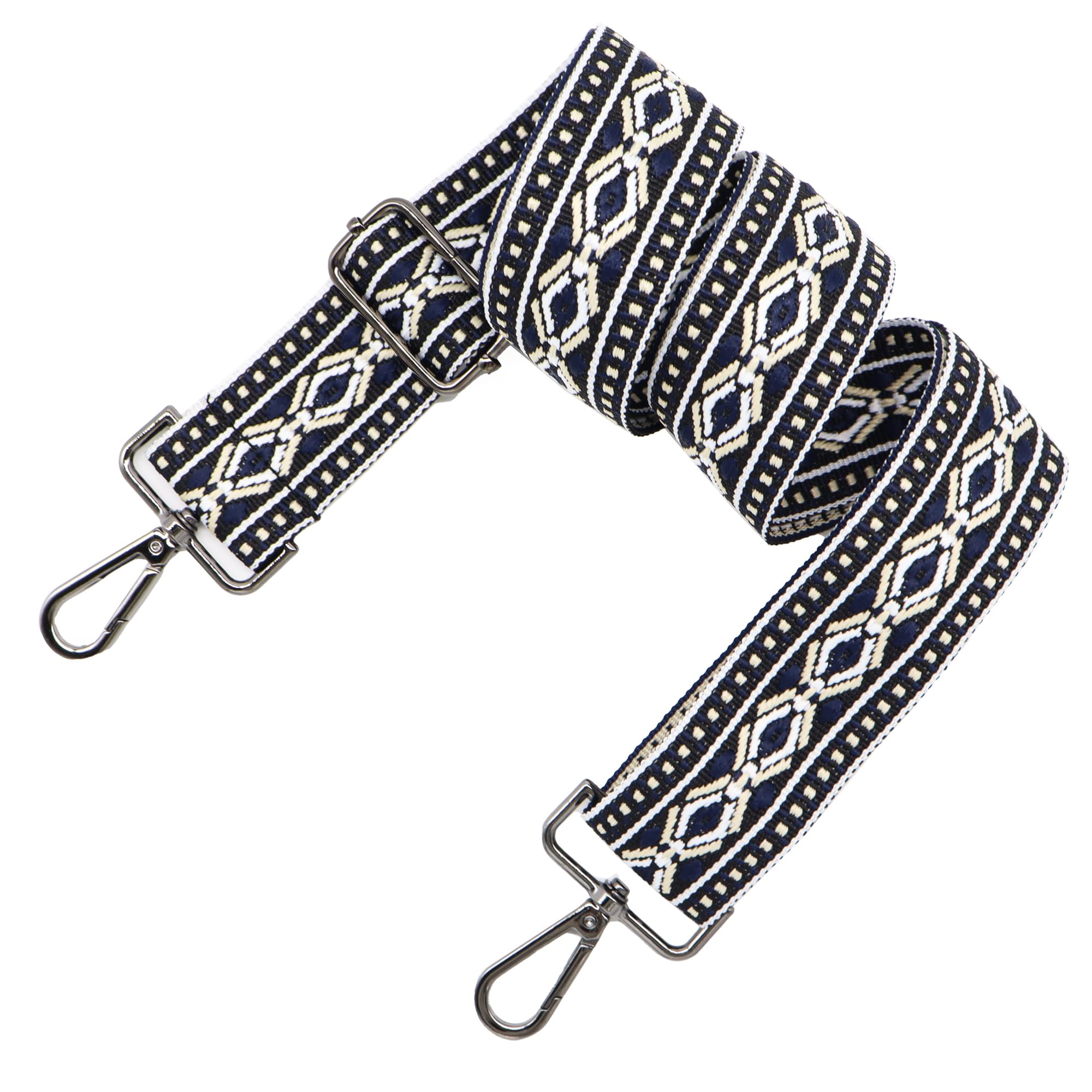 LEMEDE Purse Strap Adjustable Replacement Crossbody Bag Straps Retro Jacquard Embroidery Shoulder Straps for Shoulder Bag