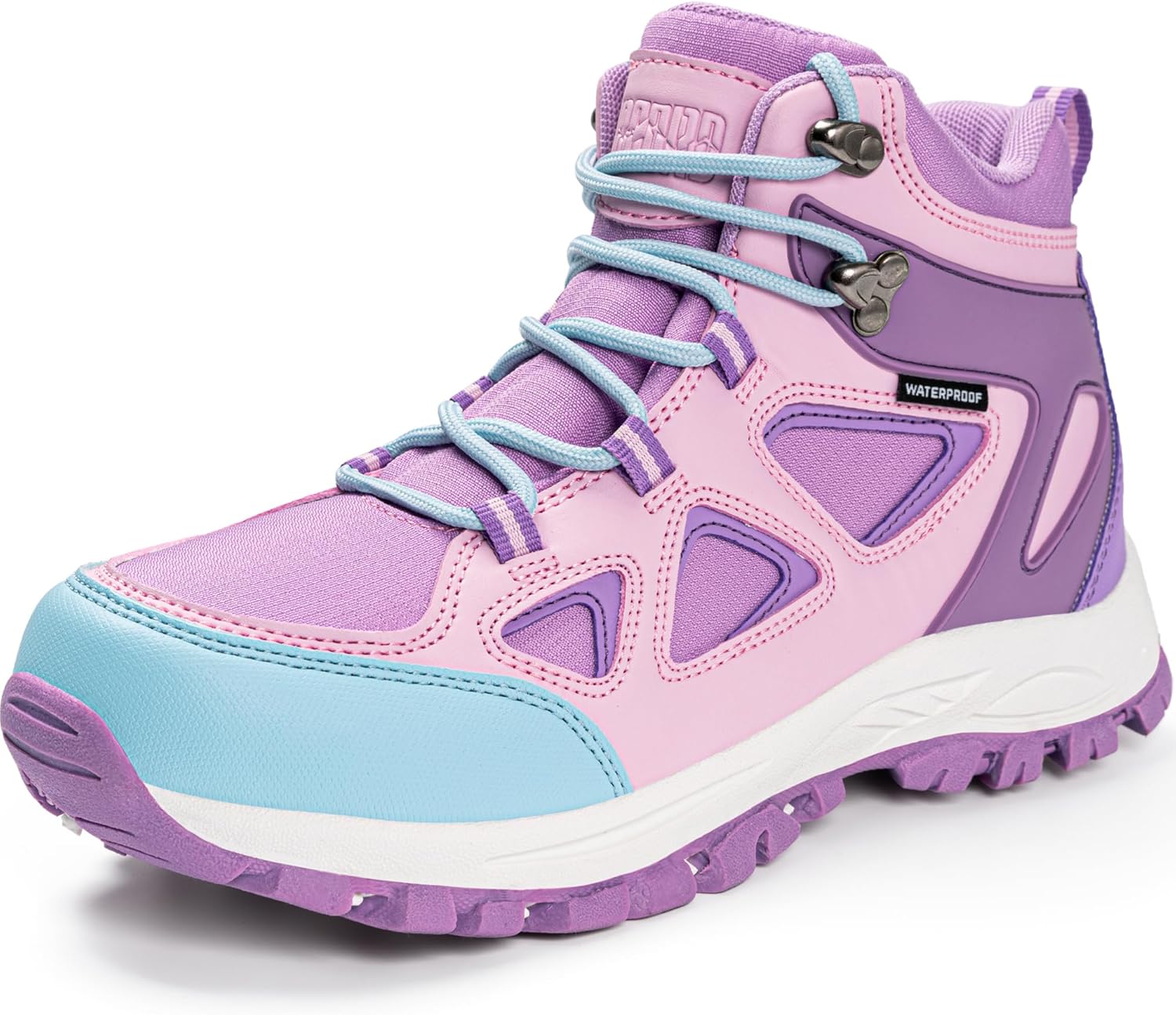 R CORD Kids Hiking Boots Waterproof Durable TPR Ankle Support Boots Breathable Trekking Shoes Non-Slip Outdoor Sneakers for Walking Camping