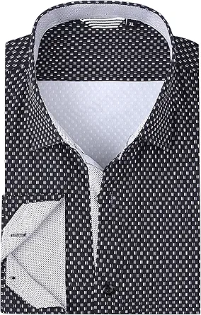 Alex Vando Mens Printed Dress Shirts Long Sleeve Regular Fit Button Down Shirt
