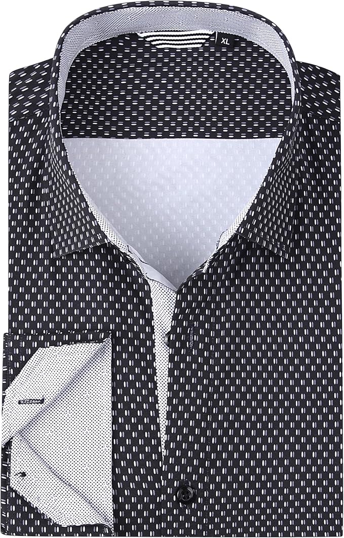 Alex Vando Mens Printed Dress Shirts Long Sleeve Regular Fit Button Down Shirt