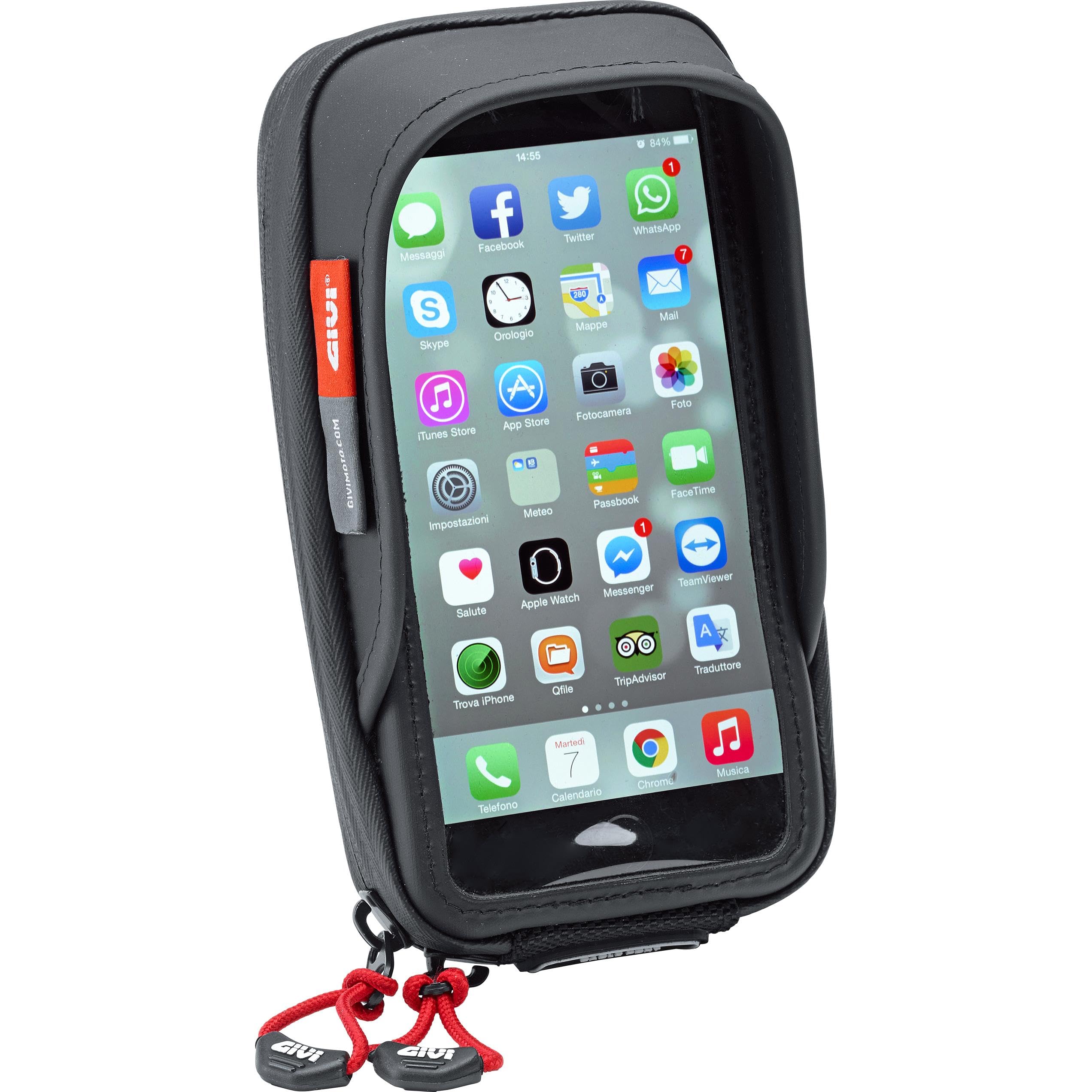 Givi Unisex I-Phone 6 Plus/Samsung Note 4 Smartphone Case With Sun Protection And Mirror Holder