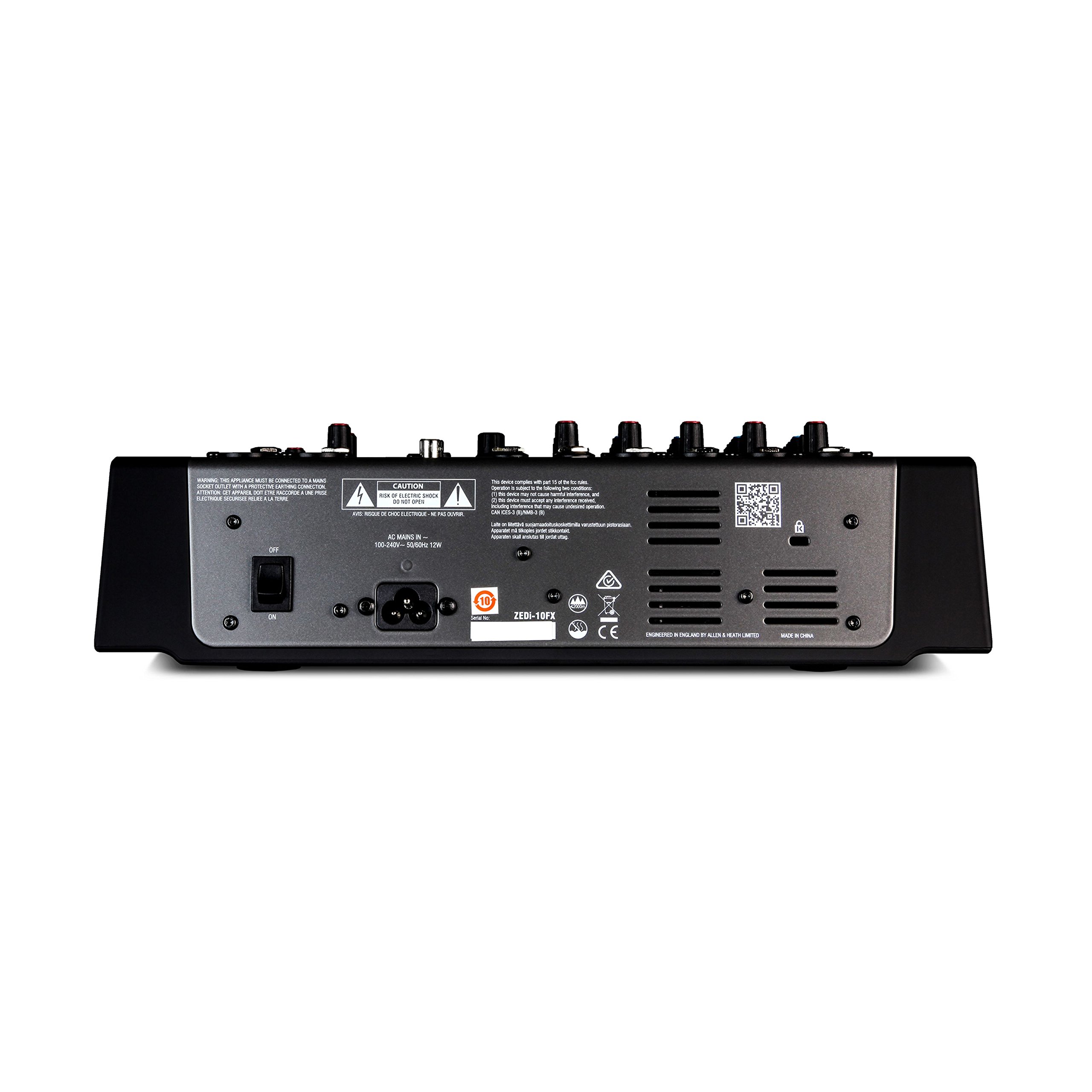 Allen & Heath ZEDi-10FX DJ-Mischpult, 10 Kanäle, Schwarz, 6,3 mm, 12 W, 100-240 V, 50-60 Hz, 48 V