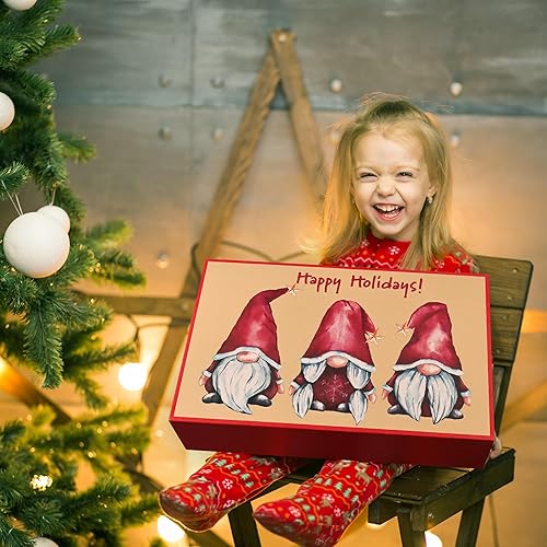 Miniatura 8 de POPGIFTU Juego de cajas de regalo de Navidad Kraft con tapas, 18 tamaños surtidos para envolver vacaciones, incluye 18 etiquetas de regalo (4