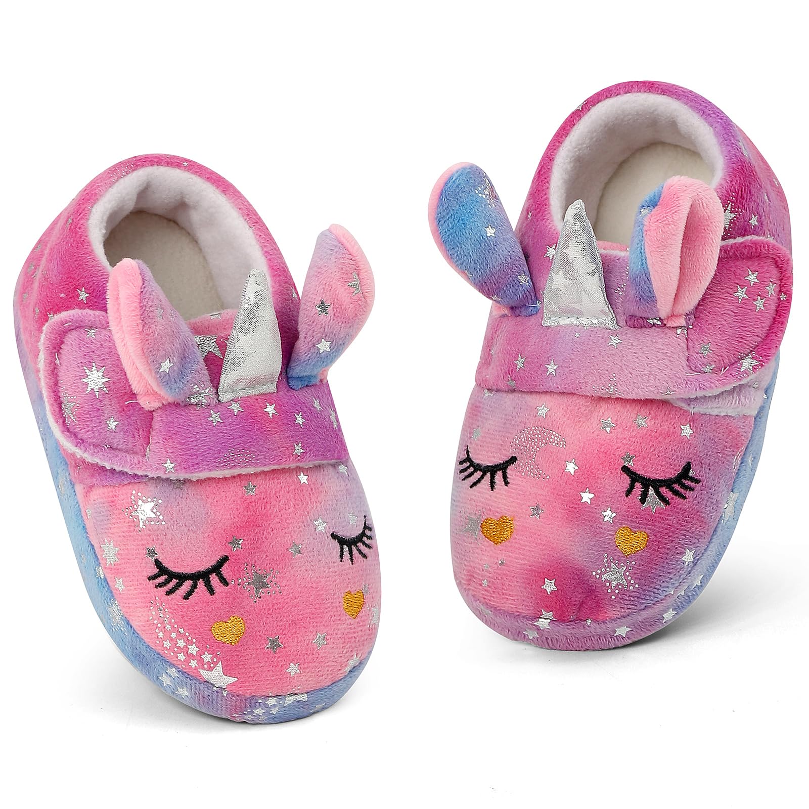 LACOFIA Einhorn Hausschuhe Für Mädchen - Kuschelige Rutschfeste Pantoffeln Für Kinder