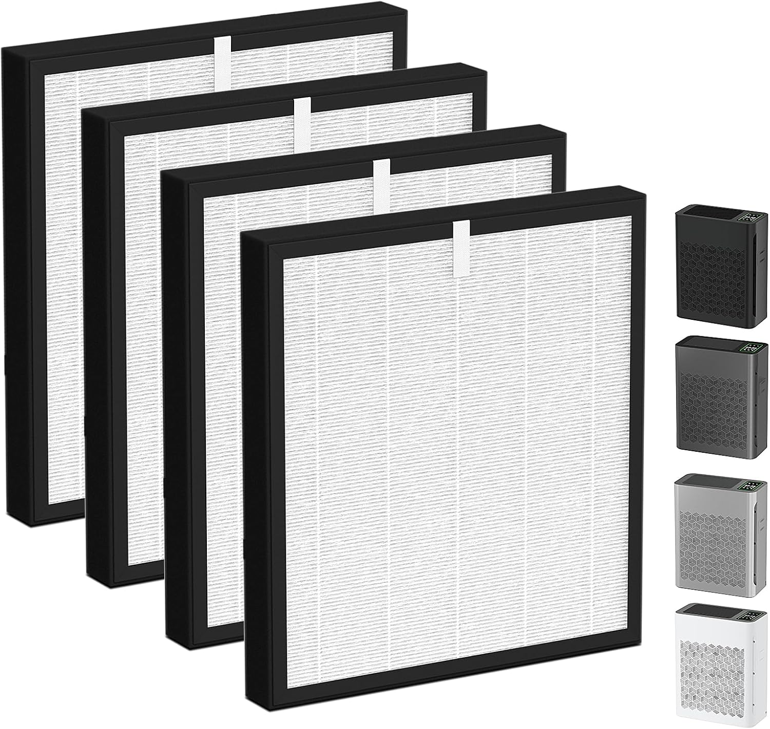 TZ-K2 Replacement Filter Compatible with ToLife Air Puri-Fier Filter TZ-K2-A, 3-in-1 H13 HEPA with Activated Carbon and Pre-Filter, 4 Pack