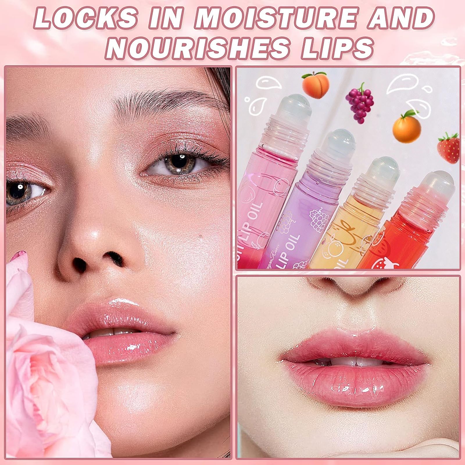 Aceite hidratante para labios, 6 unidades de aceite de brillo labial Plumpimg, bálsamo labial de larga duración, no pegajoso, brillo labial, transparente, incoloro, loción hidratante para labios 5