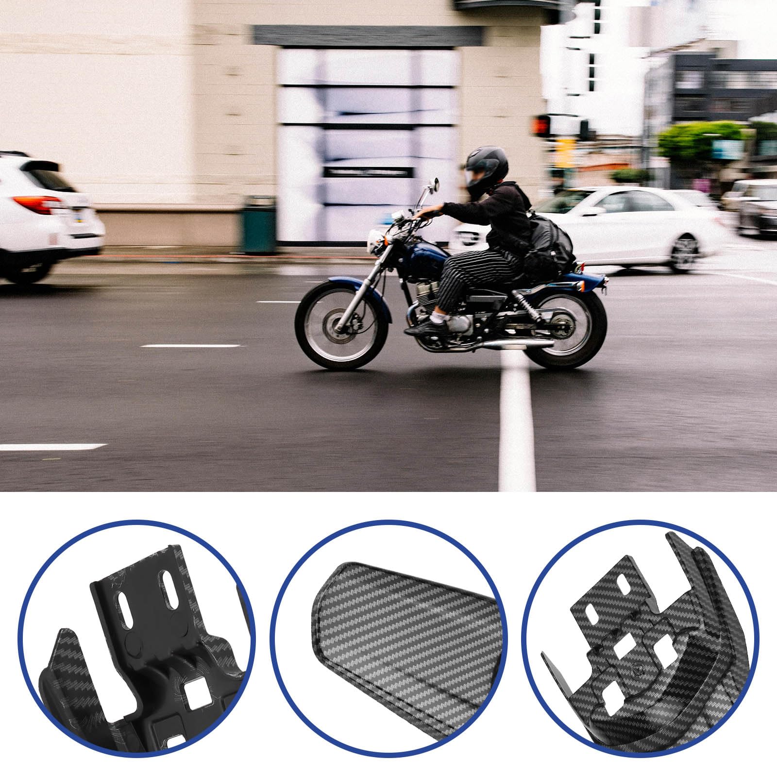 1 Stück Carbon Fiber Motorrad Kotflügel Schmutzfänger Verlängerungsplatte Kompatibel mit Sur Ron Light Bee XS L13 Kompatibel mit Segway X260 X160