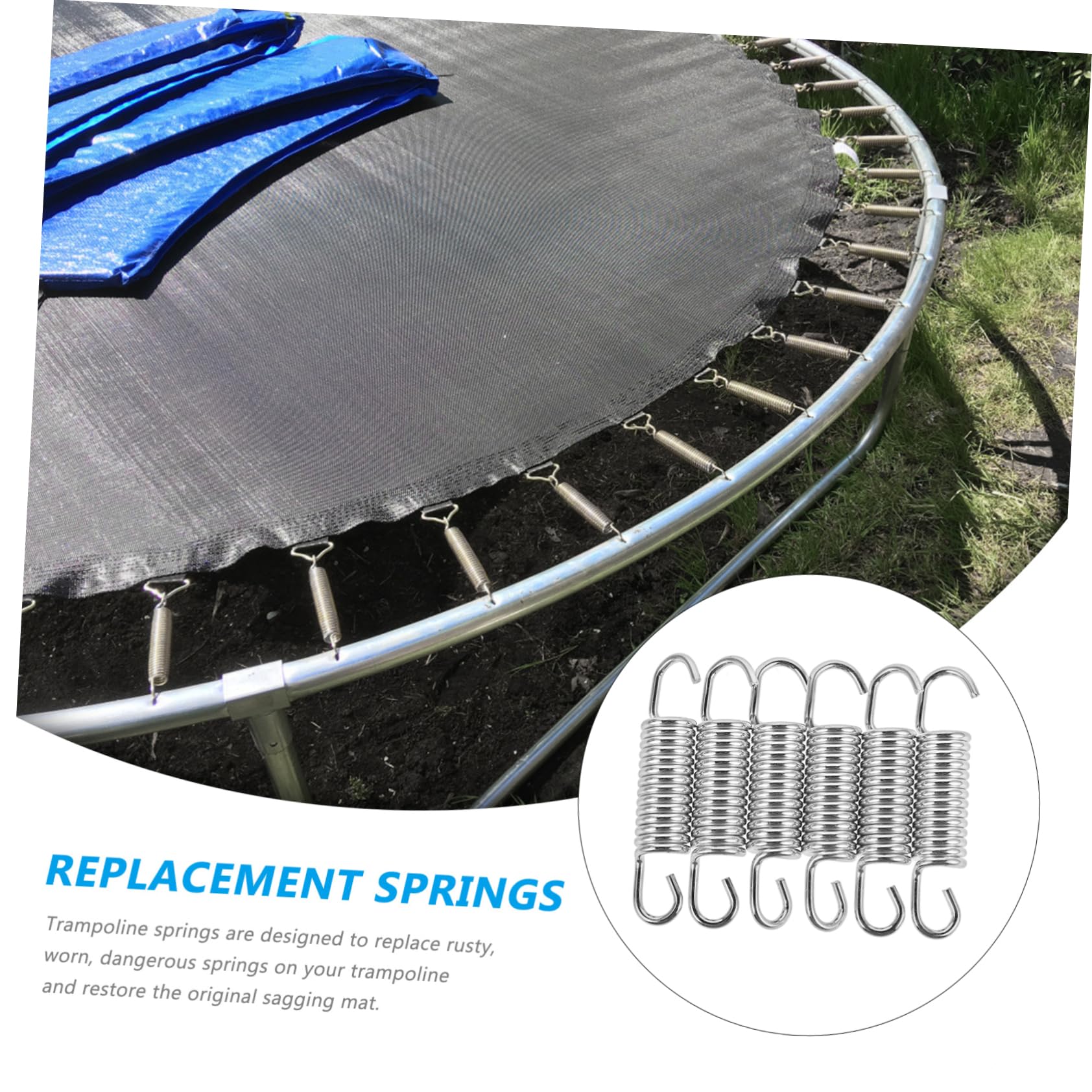 Kisangel Verzinkte Trampolinfedern Ersatzteile aus Stahl mit T-Haken Robuste Zugfedern für Outdoor Trampoline und Sprungmatten für Zuhause und Parks
