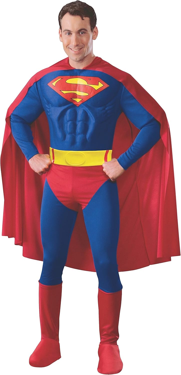 Rubies DC Comics Superheroes: Superman Deluxe Muscle Chest Costume for Adults, Men's XL