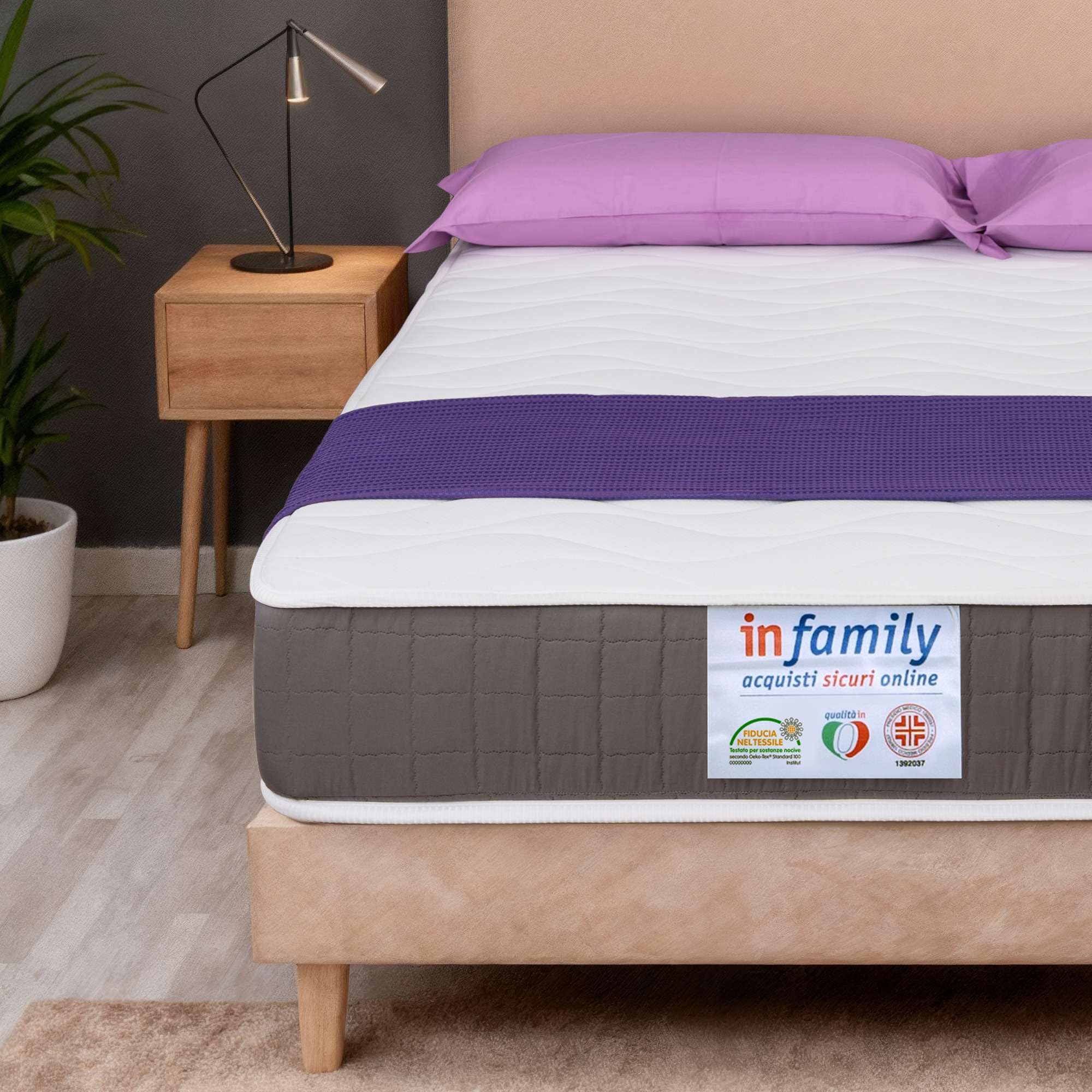 INmaterassi Materasso Memory Una Piazza e Mezza 120x190 - Altezza 20 cm - Amazonia Materasso Memory Foam Ortopedico, Anallergico, Antiacaro e Traspirante - Waterfoam 100% Made in Italy