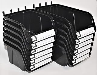 WallPeg Pegboard Bins Garage Organization - Kit PB-6 Hooks to Peg Board Panel Organize Hardware Arrange Accessories Workbench Tool Organizer Garage Storage Craft Room Tool Shed Office - Made USA