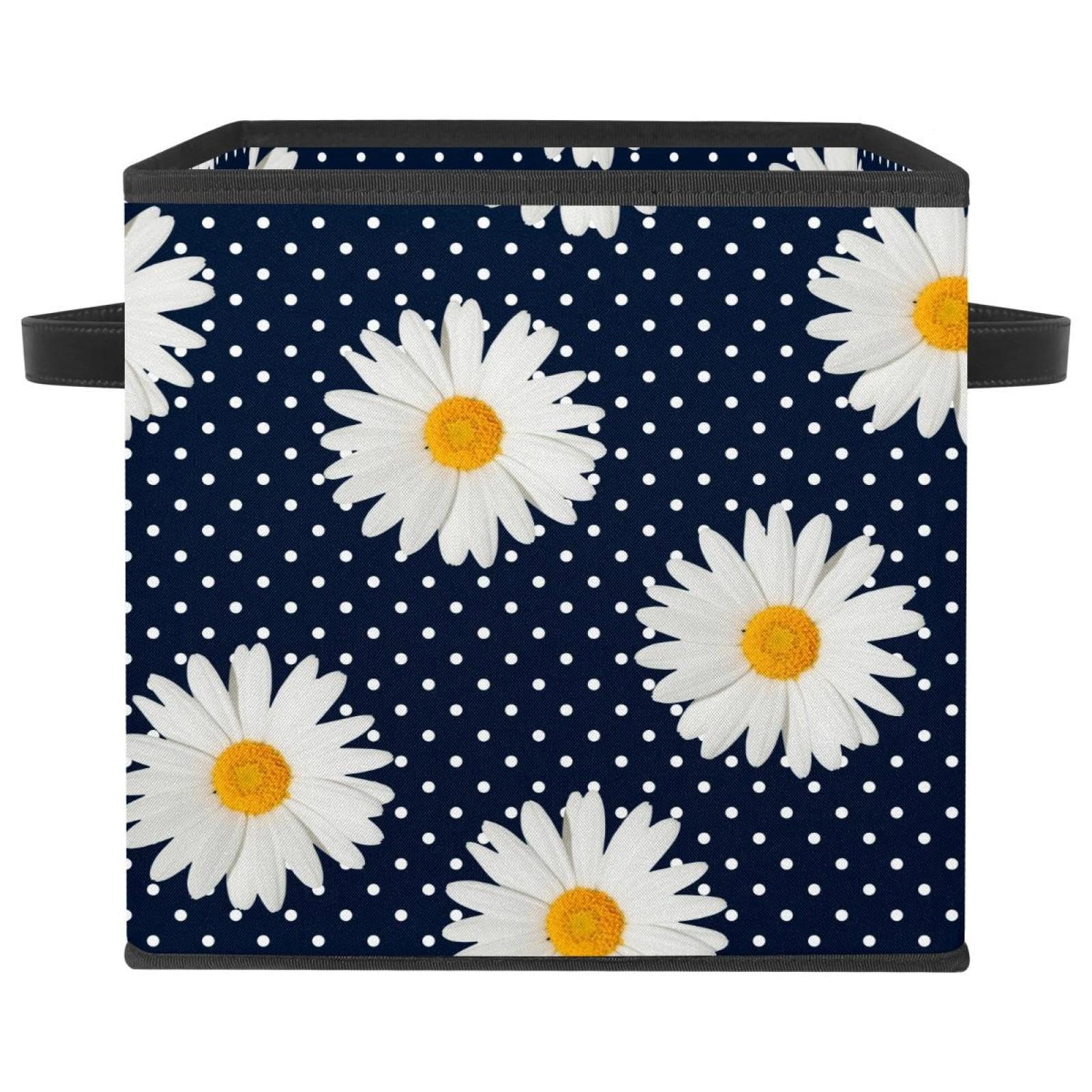Boîte de rangement pliable en tissu cube à motifs pour dressing
