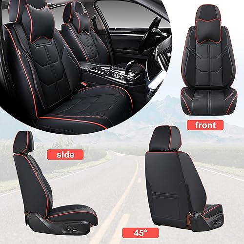 Miniatura 29 de Juego completo de fundas grises para asientos delanteros y traseros, fundas universales para asientos delanteros y traseros para automóviles