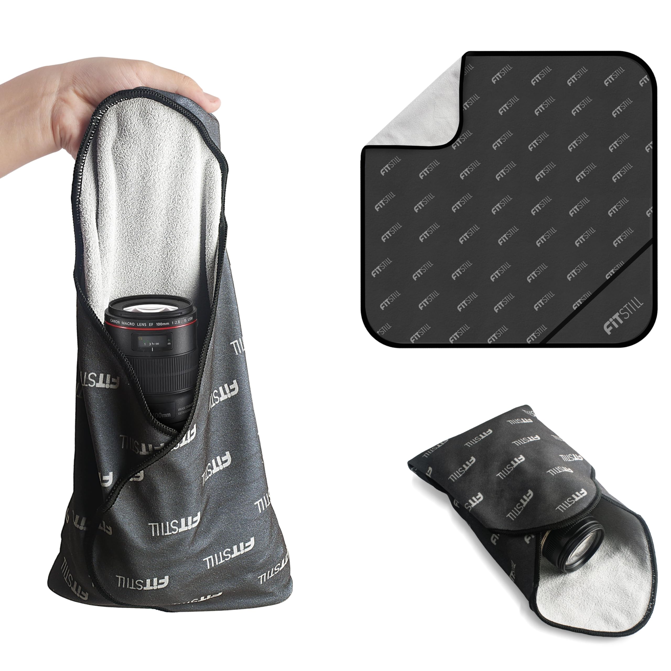 FiTSTILL 17.7''*17.7'' Magic Self-Adhesive Cloth Protective Wrap for DSLR/Action Camera,Protective Wrap,Lens Protector,Anti-scratch Lens/Phone/Camera