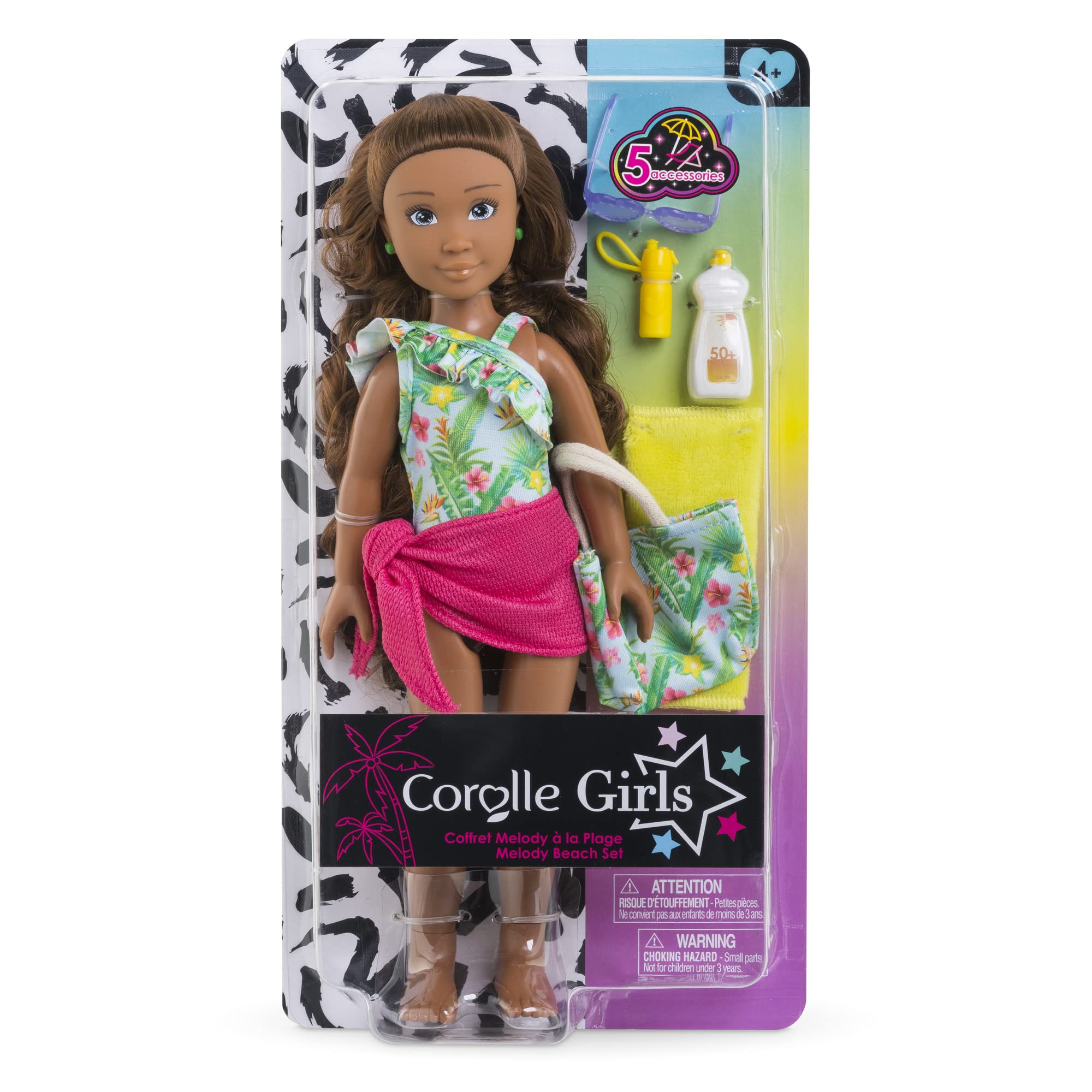 Corolle Girls 9000600120 Melody at the Beach Doll with 5 Accessories, 28 cm, 4 Years and Above