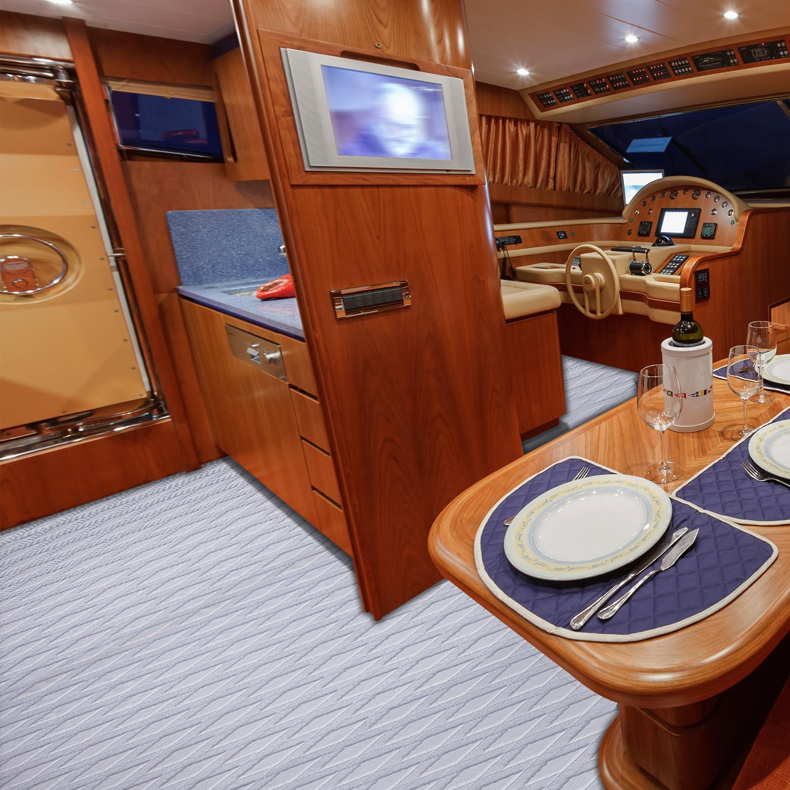 230x55cm Anti-Rutsch-Matte, Eva Schaum Boot Bodenbelag, zuschneidbare Rutschmatte, Teppich Stopper & Gleitschutz – universell für Auto, Boot, Wohnmobil, Treppen, Kajak, Yacht & Pool