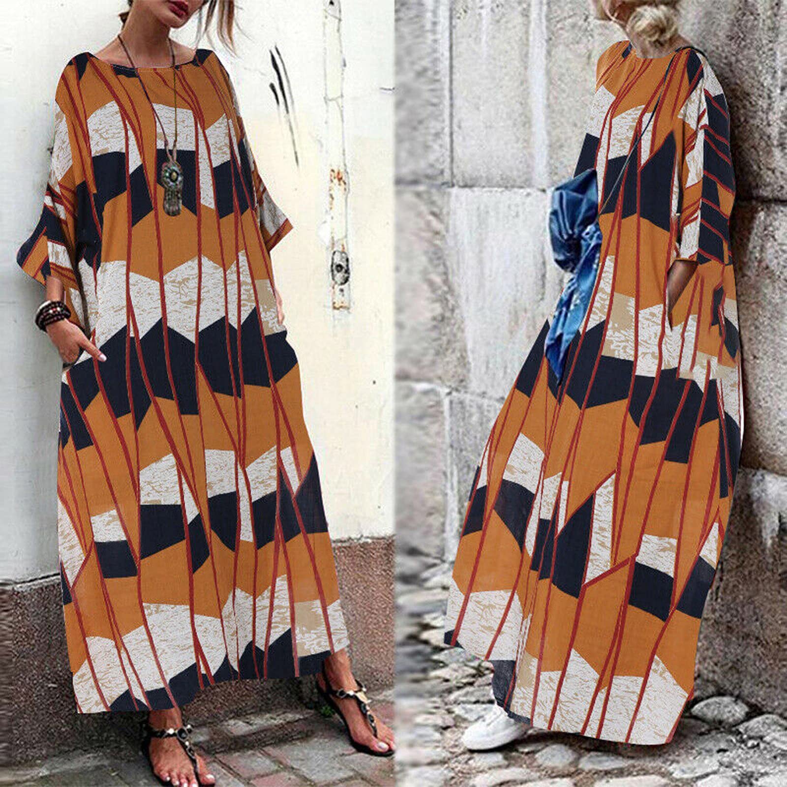 Vestido de playa para mujer, tallas grandes, vestido envolvente, elegante, vestido de playa fluido, vestido de casa ligero, vestido largo de verano, ligero y aireado, vestido de verano sencillo