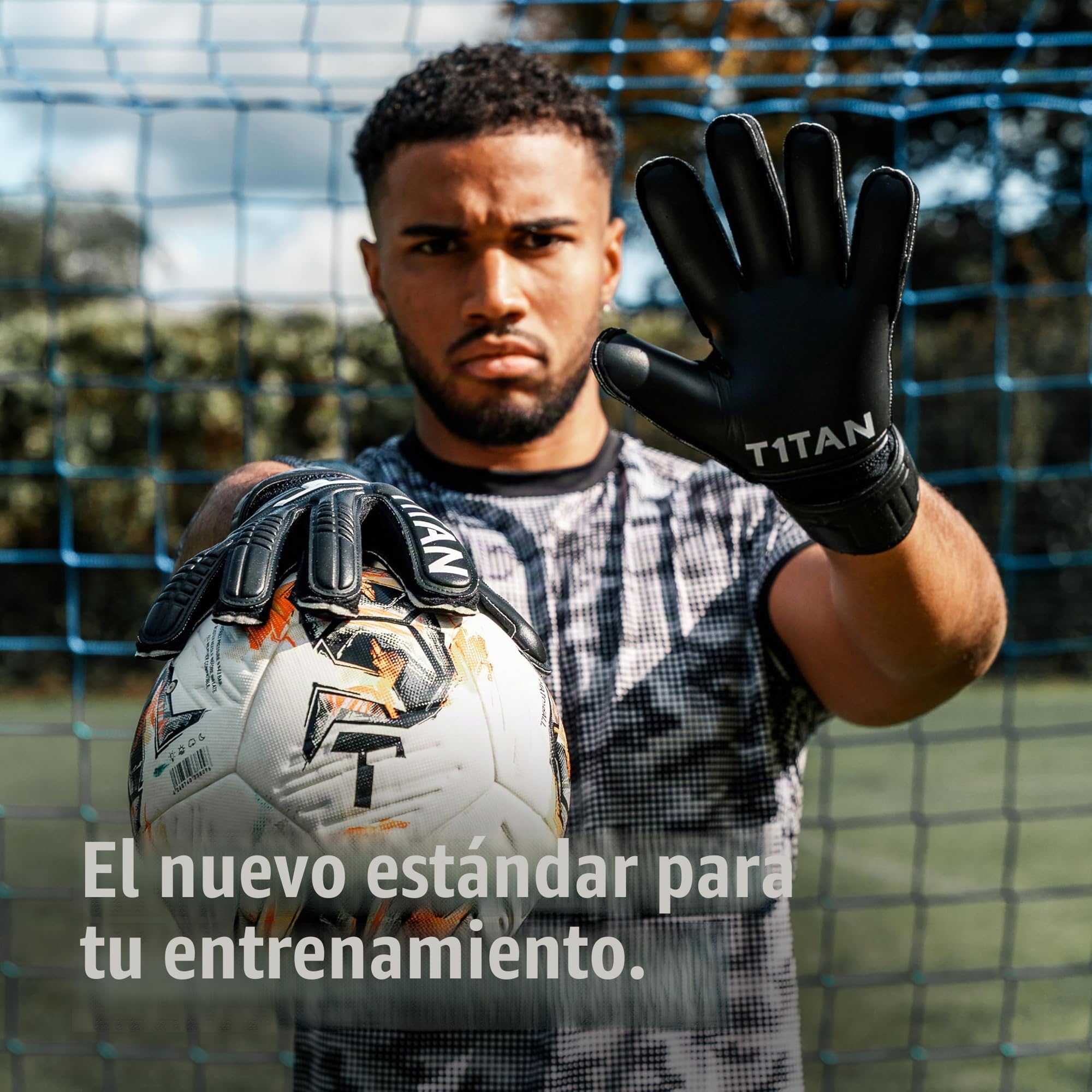 T1TAN Classic 1.0 Black-out - Guantes de Portero - sin protección para los Dedos - Guantes de fútbol para porteros - Talla 9