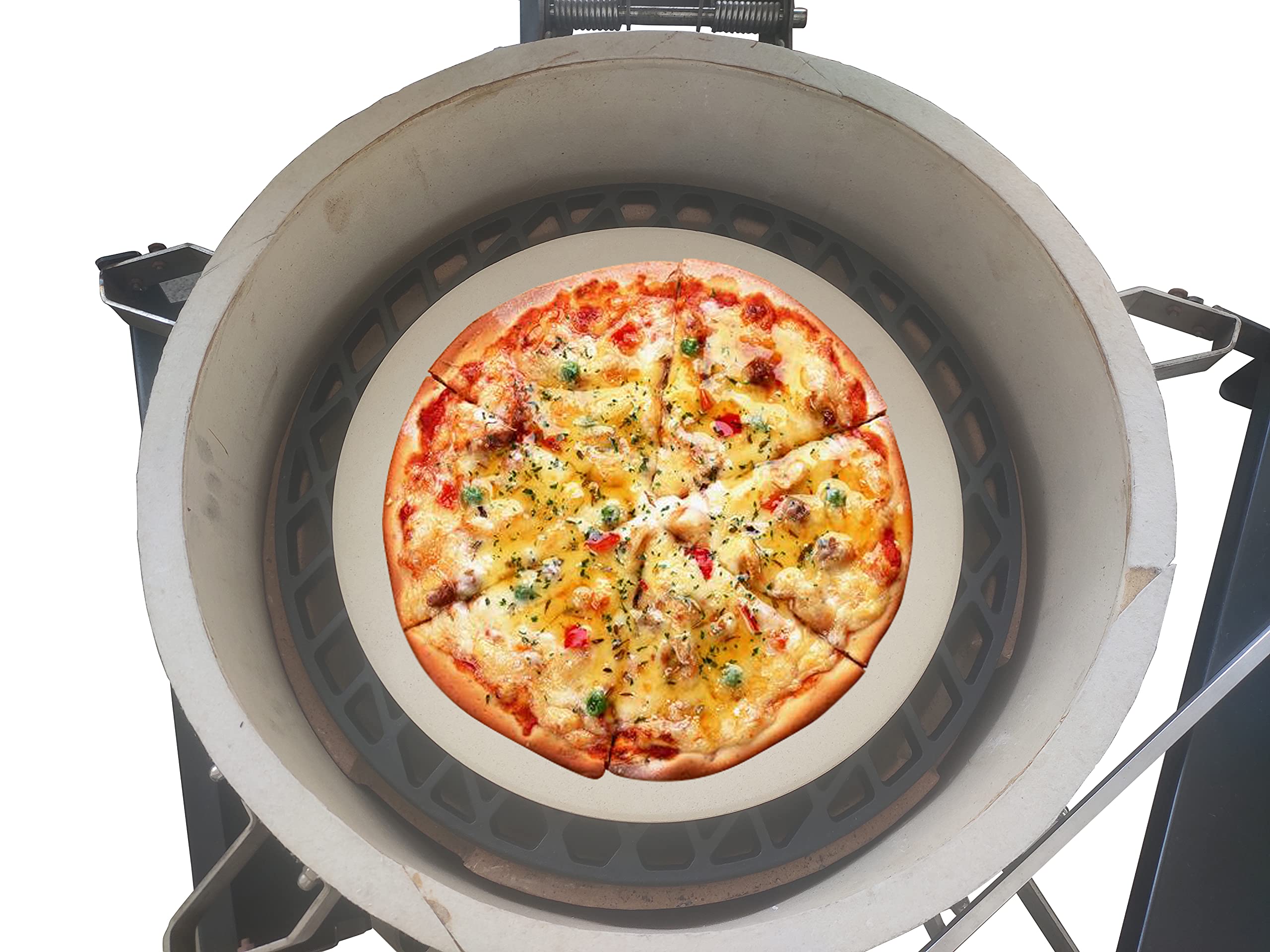 Pierre à pizza XL en cordiérite, Ø 38 cm, 2 cm d'épaisseur – jusqu'à 2 x plus épaisse que la concurrence – Pour barbecue, four et barbecue – Température constante pour une meilleure pizza