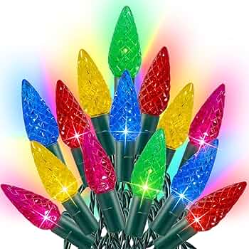 ⭐︎Noel⭐︎ Dazzle Bright C6 Christmas String Lights, 100 LED 33 FT