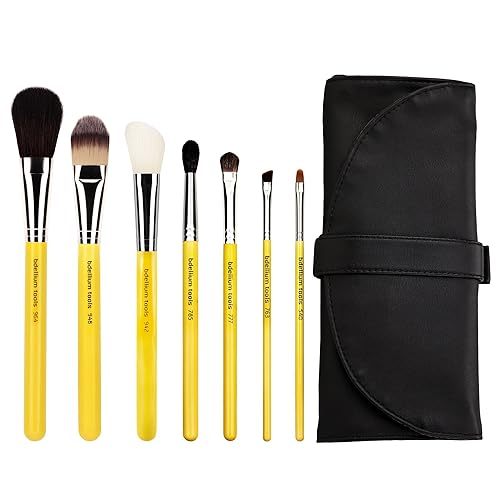 Bdellium Tools Professional Makeup Brush Studio Series - Basic 7pc Brush Set with Roll-Up Pouch