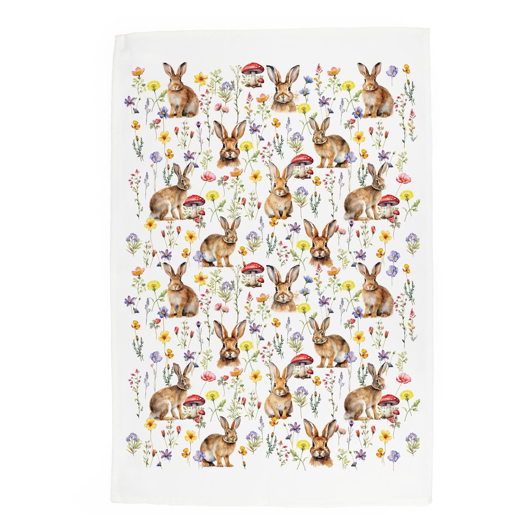 Wild Rabbits Tea Towel - Kitchen Towel/Drying Cloth Gifts for Animal Lovers