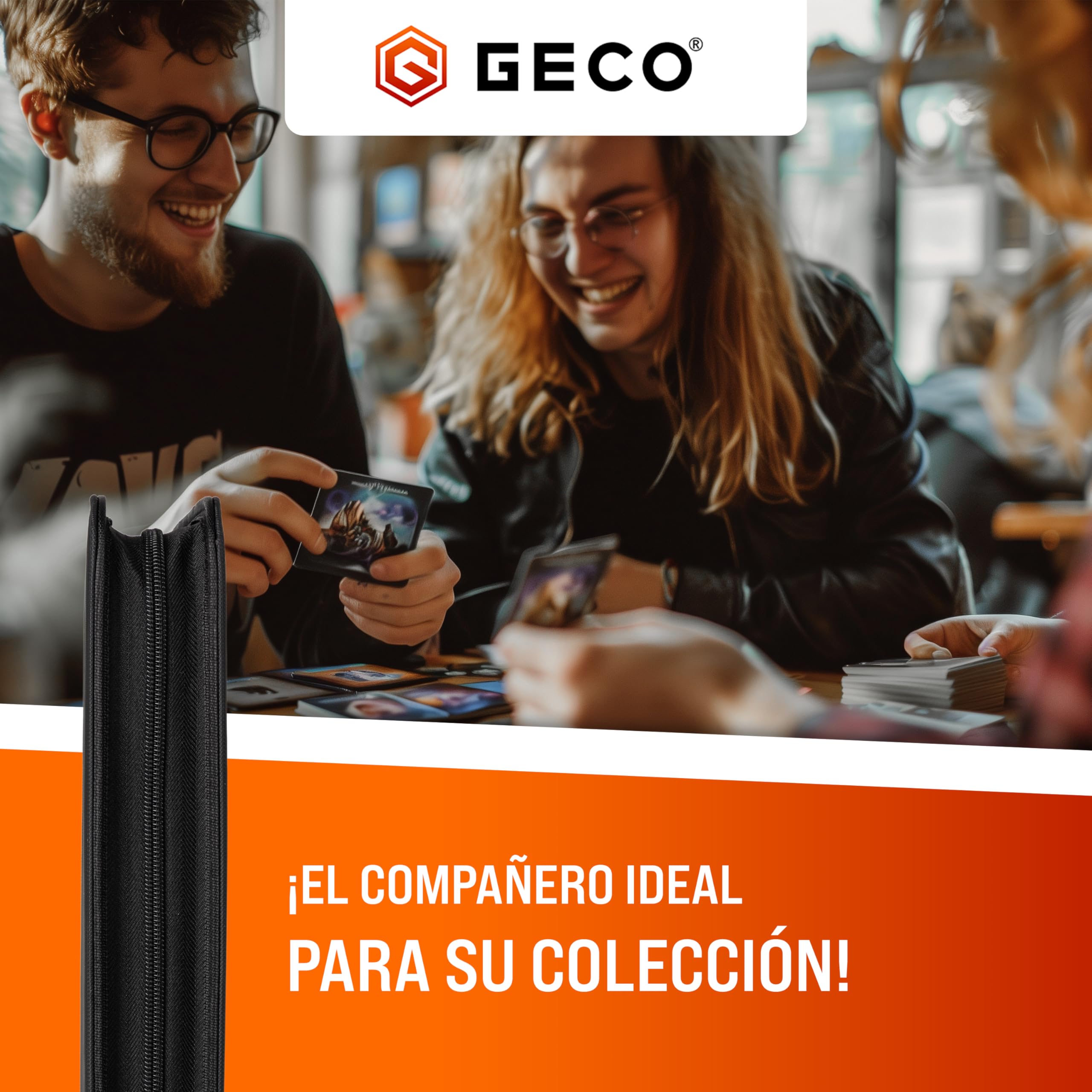 GECO Álbum Cartas Coleccionables 9 Bolsillos Premium con Cremallera – 540 Cartas – Archivador 30 Páginas Carga Lateral – Binder Trading Cards (Negro)