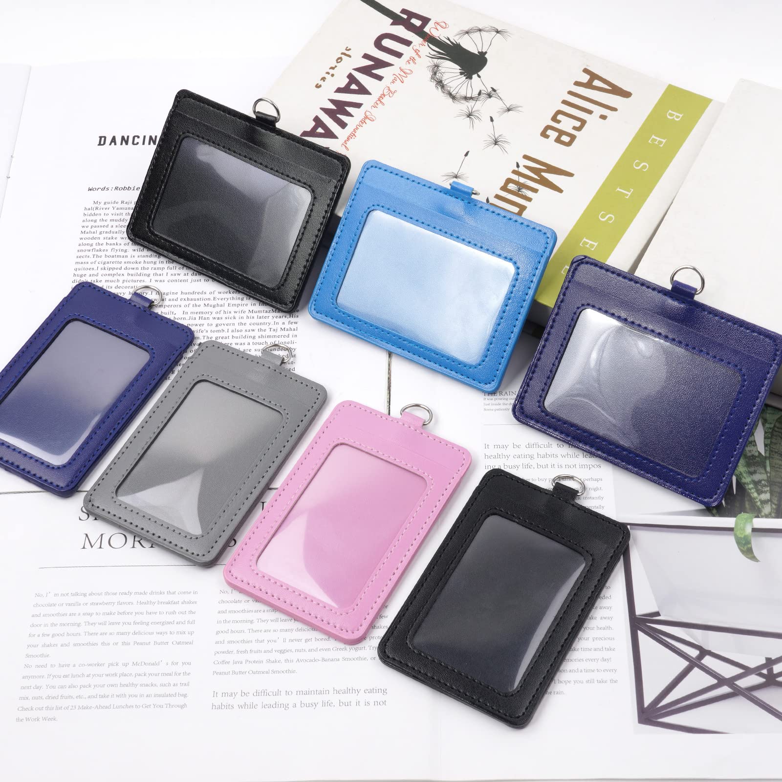 2 Pièces Porte Badge Coulissant Vertical Avec Porte Clef