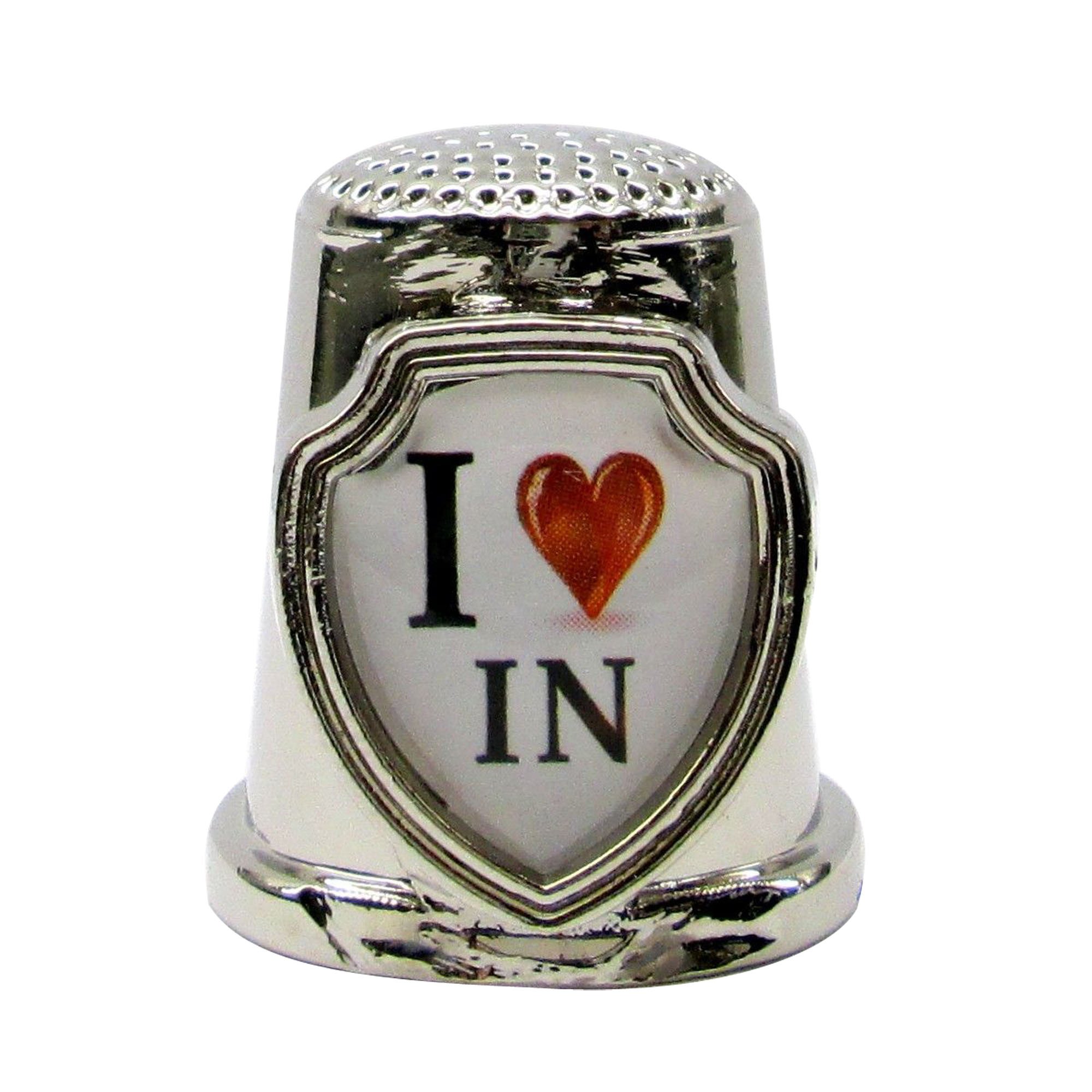 Souvenir Thimble - I love IN - Indiana