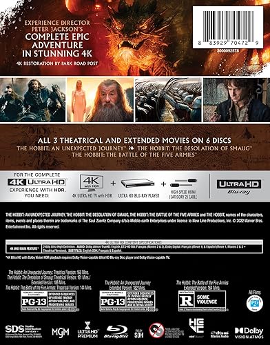 Miniatura 3 de The Hobbit Motion Picture Trilogy (Extended & Theatrical)(4K Ultra HD)