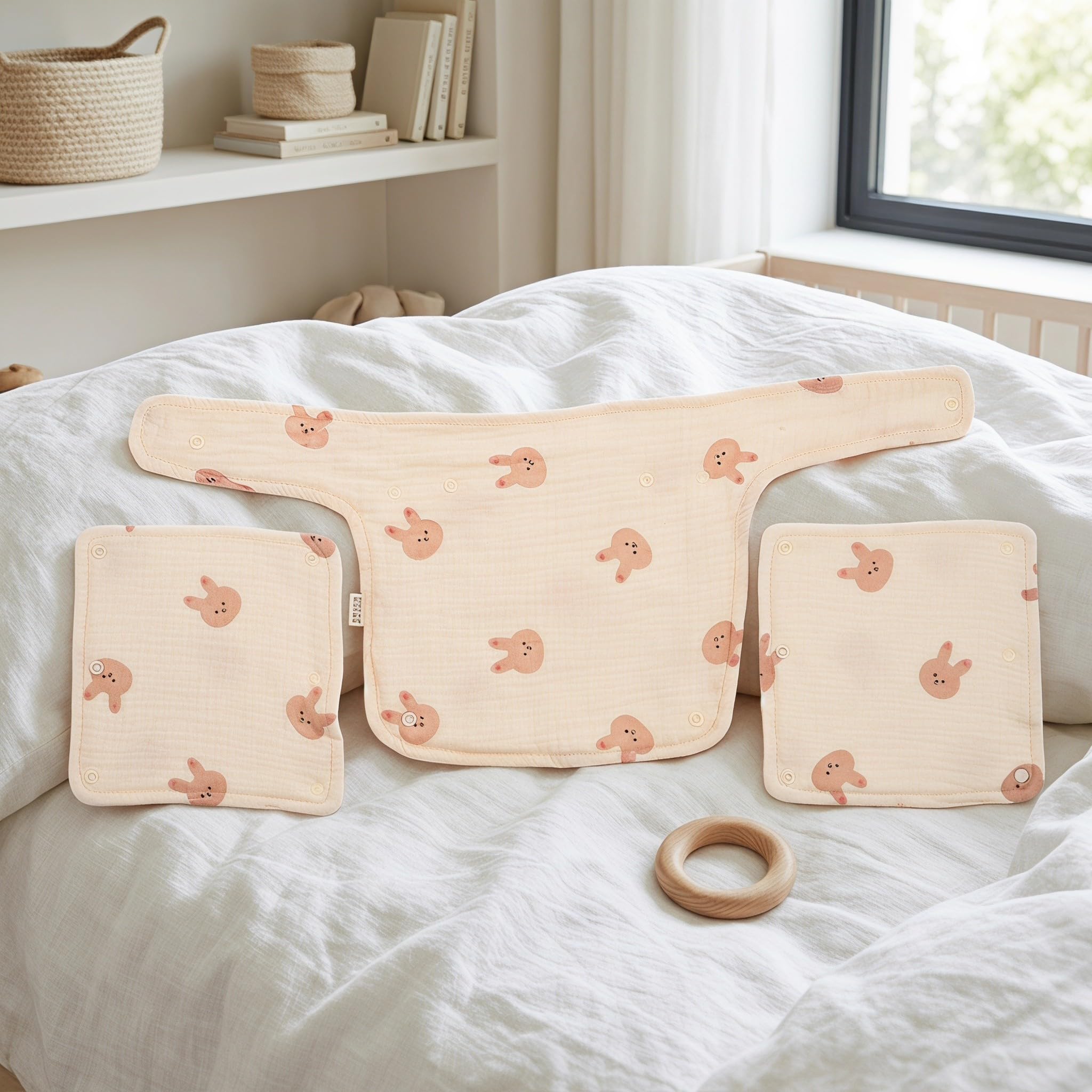 Lurrose Baberos de algodón suave para bebés, baberos absorbentes para la dentición de recién nacidos, bebés y niños, fáciles de limpiar, toalla de saliva adorable para la baba y la dentición.