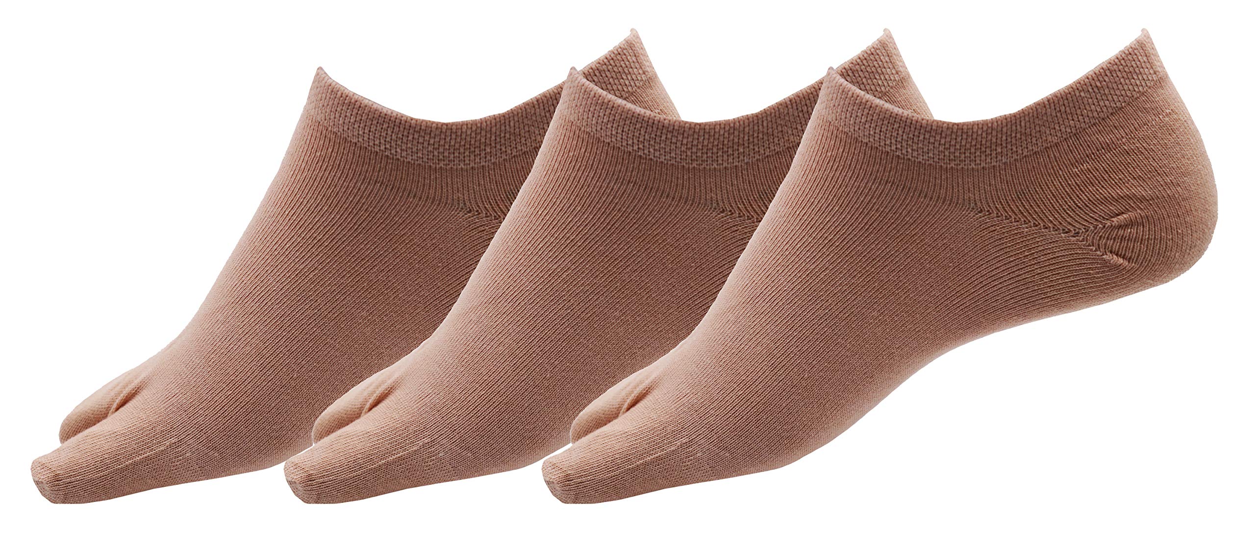 Women's Solid Plain Cotton Loafer Thumb Socks(Pack of 3 Pairs)(Free Size)