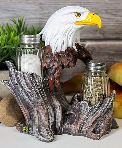Miniatura 7 de Ebros Gift Patriótico Americano Águila Calva Salero y Pimentero Salero Estatuilla Decoración 7 "H Águilas Aves De Presa Rey De Los Cielos Alas De